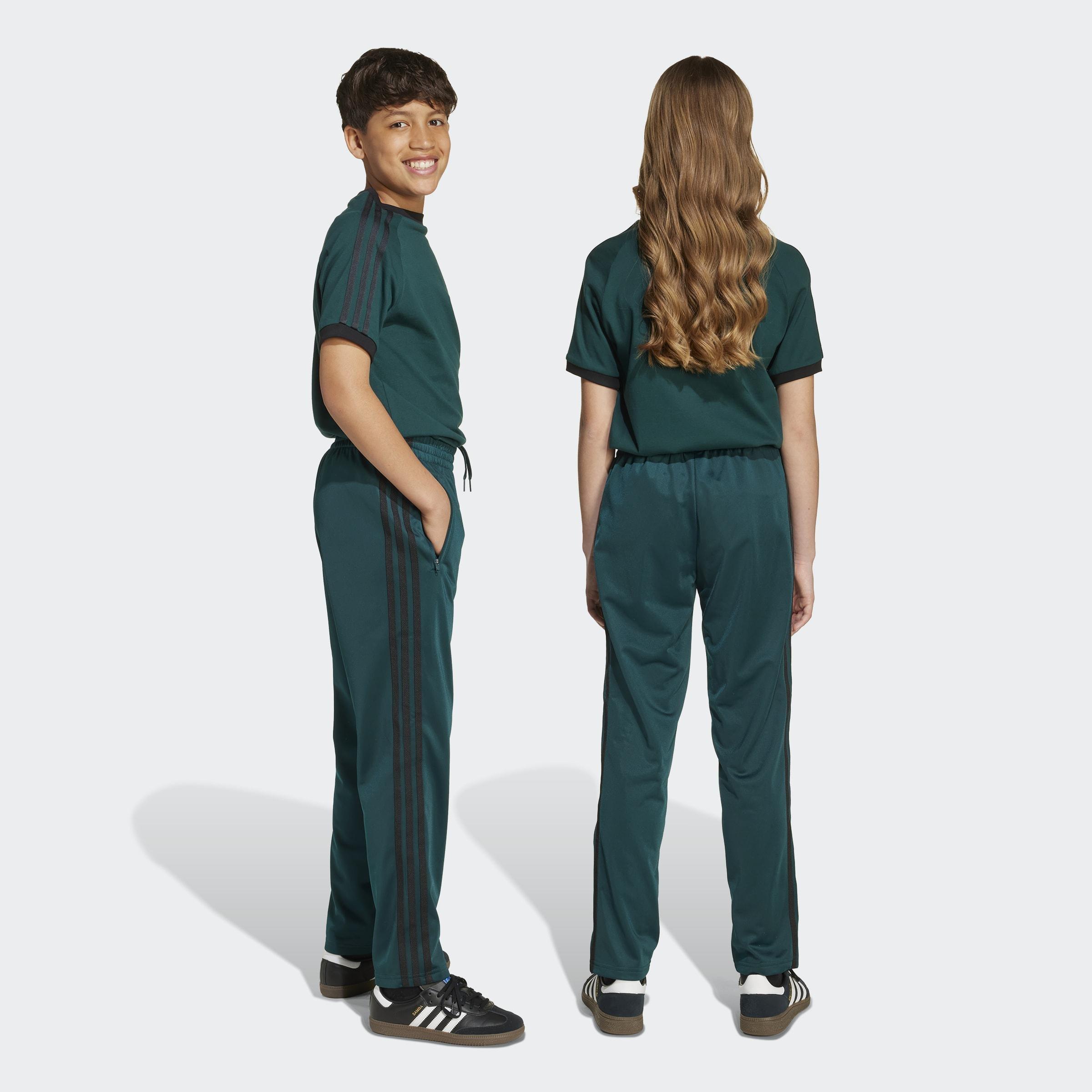 Kids Unisex Adicolor Firebird Tracksuit Bottoms, Green, A901_ONE, large image number 2
