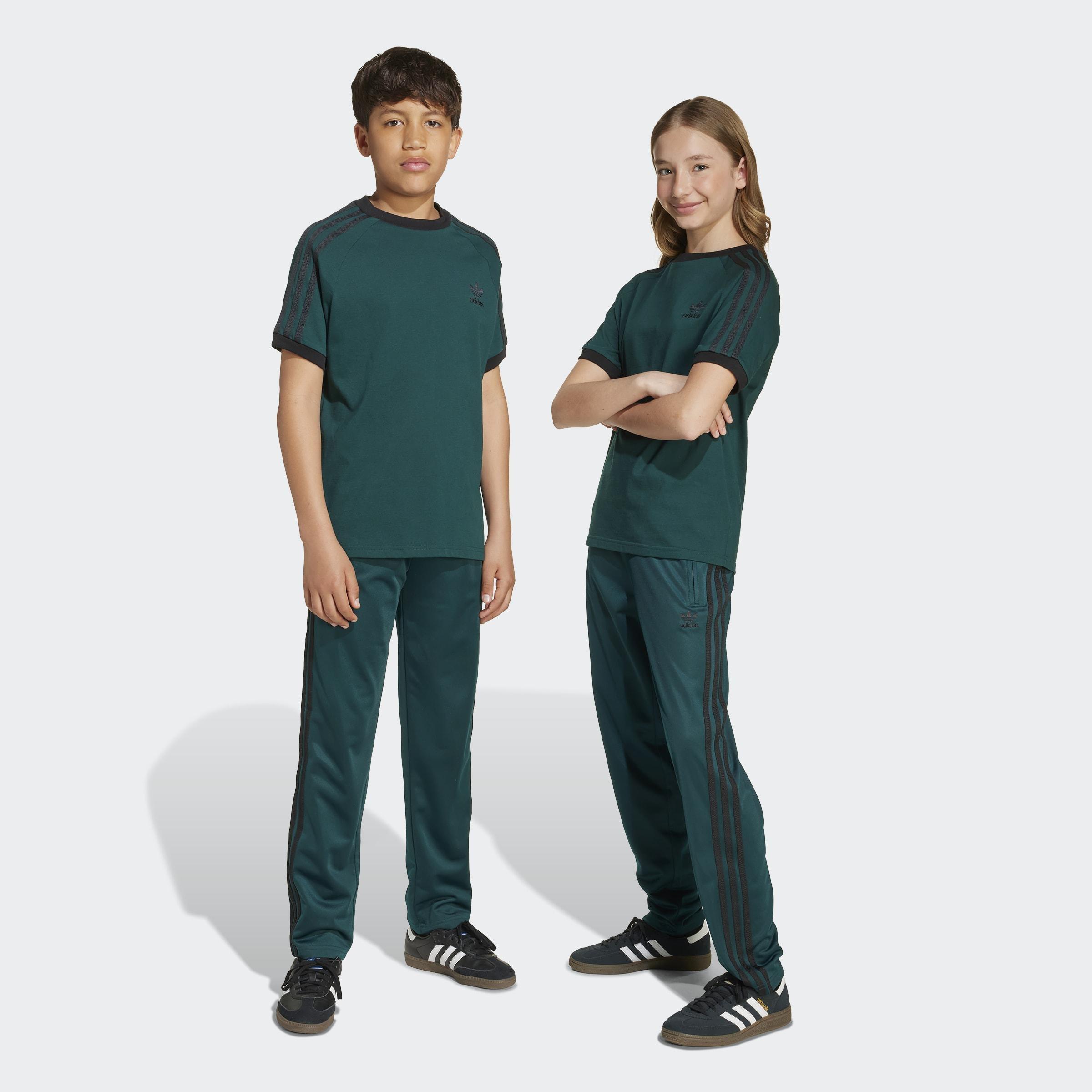 Kids Unisex Adicolor Firebird Tracksuit Bottoms, Green, A901_ONE, large image number 6