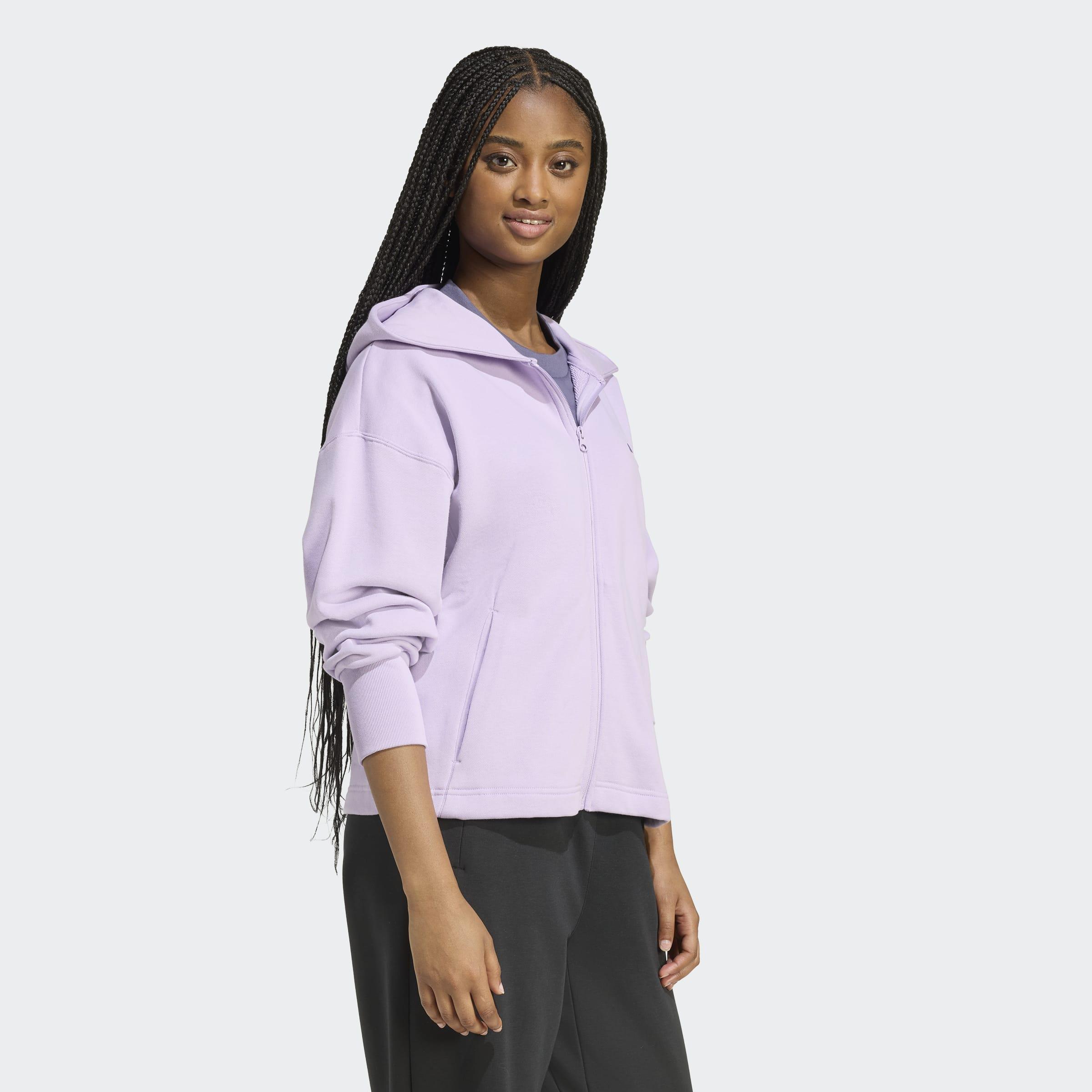 All Szn French Terry Loose Full-Zip Hoodie, Purple, A901_ONE, large image number 5