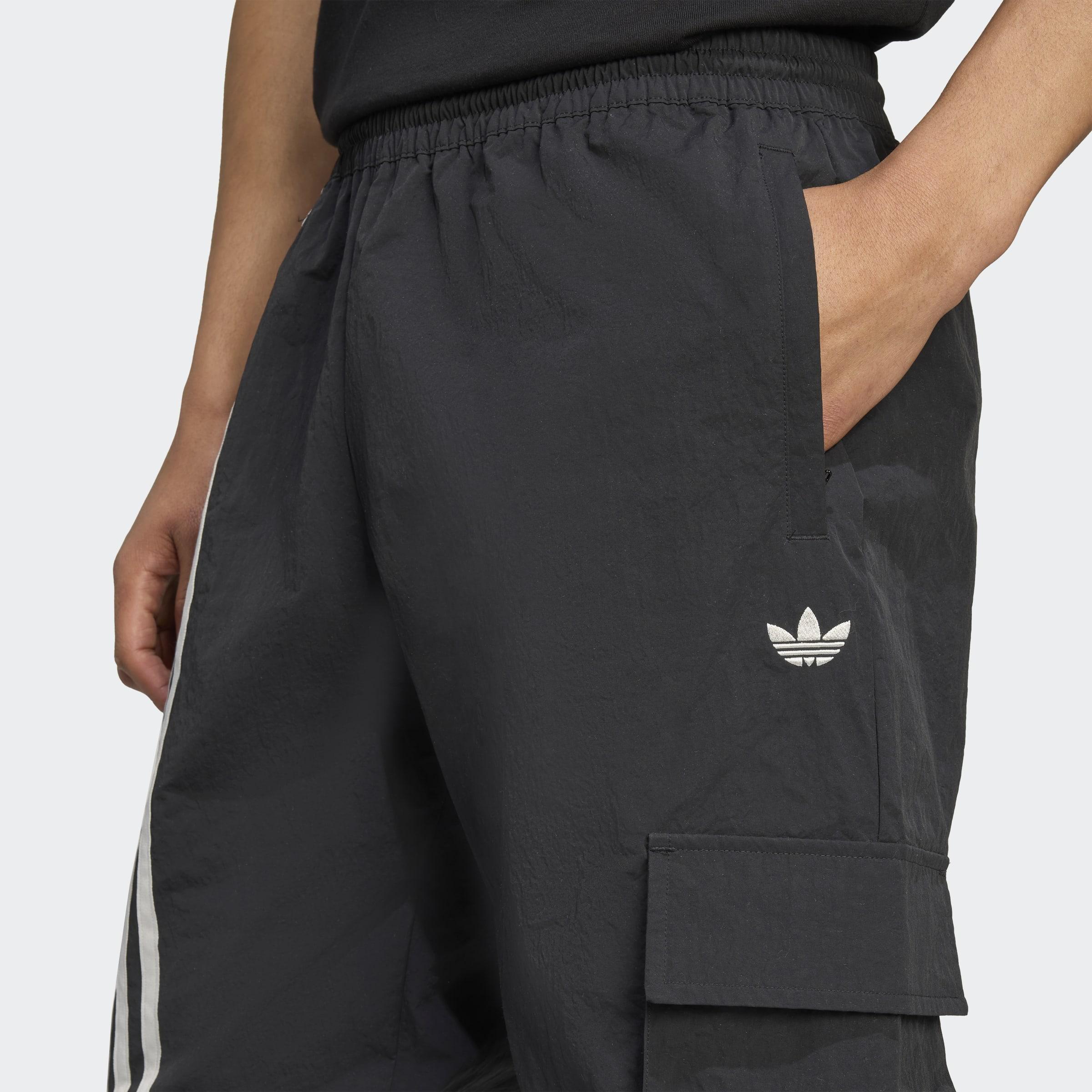 Front Stripes Woven Cargo Tracksuit Bottoms, Black, A901_ONE, large image number 2