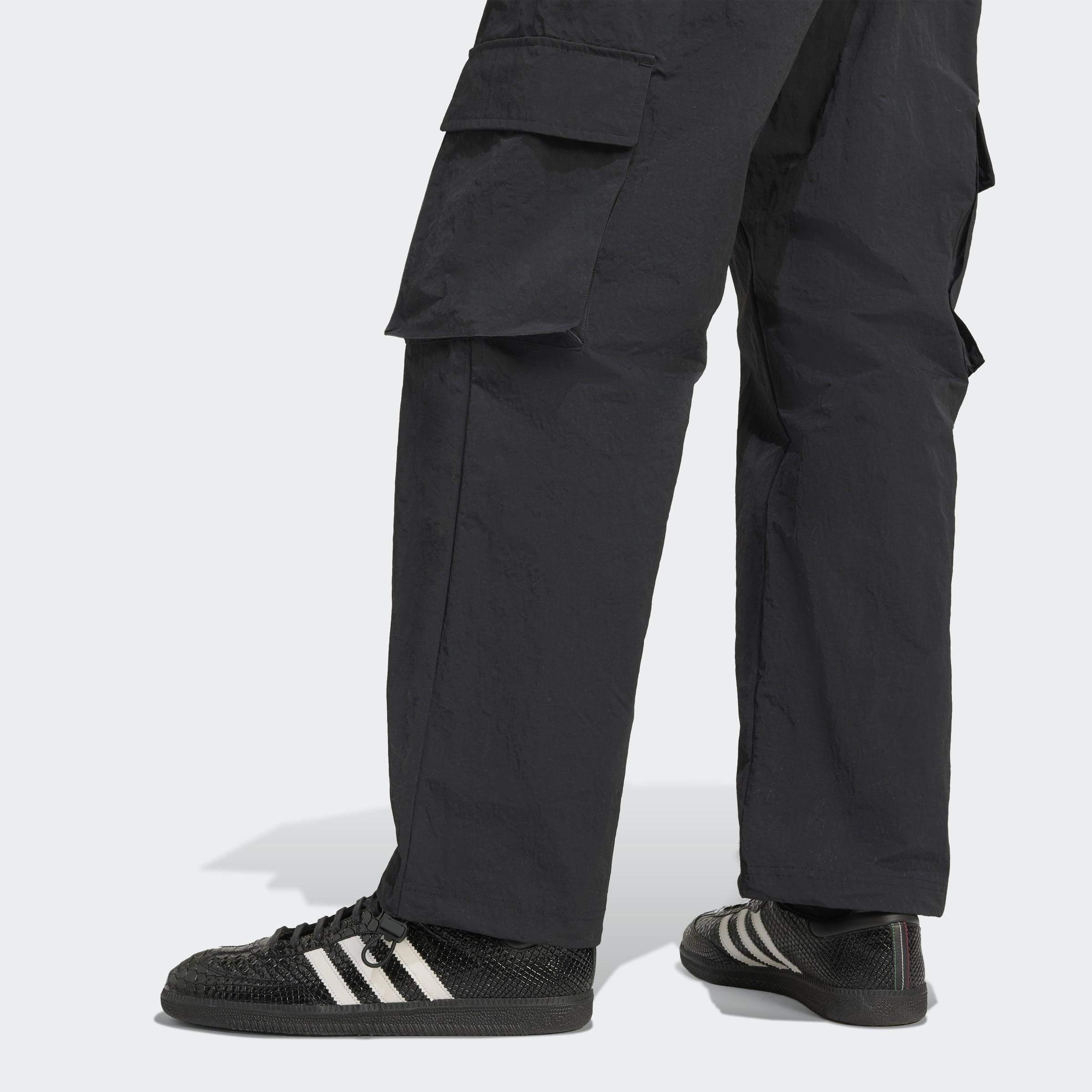 Front Stripes Woven Cargo Tracksuit Bottoms, Black, A901_ONE, large image number 3