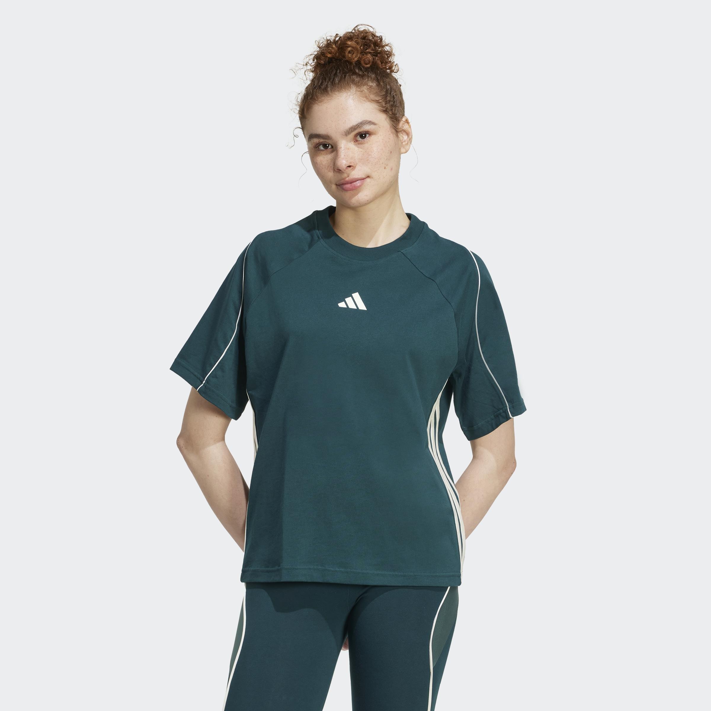 Stadium 3-Stripes T-Shirt, Green, A901_ONE, large image number 4