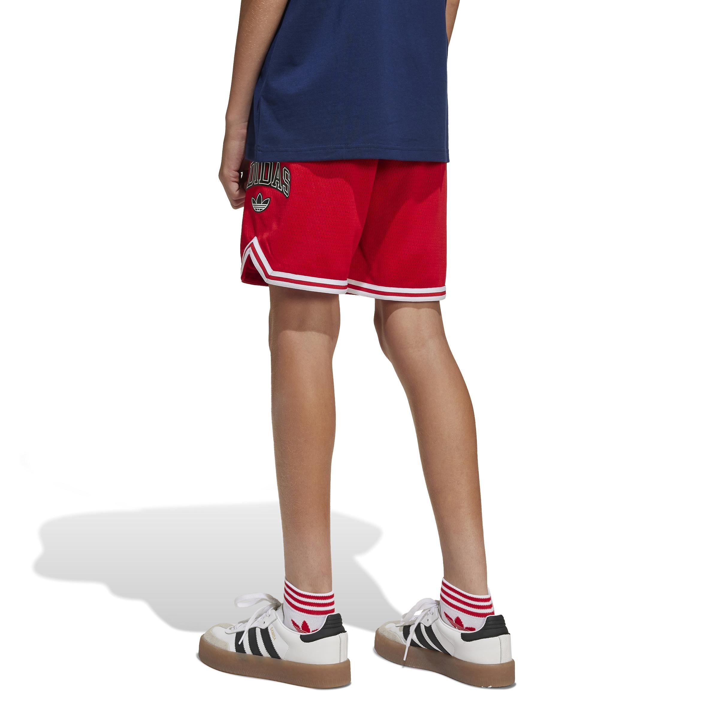 Kids Adidas Originals Shorts, Red, A901_ONE, large image number 2