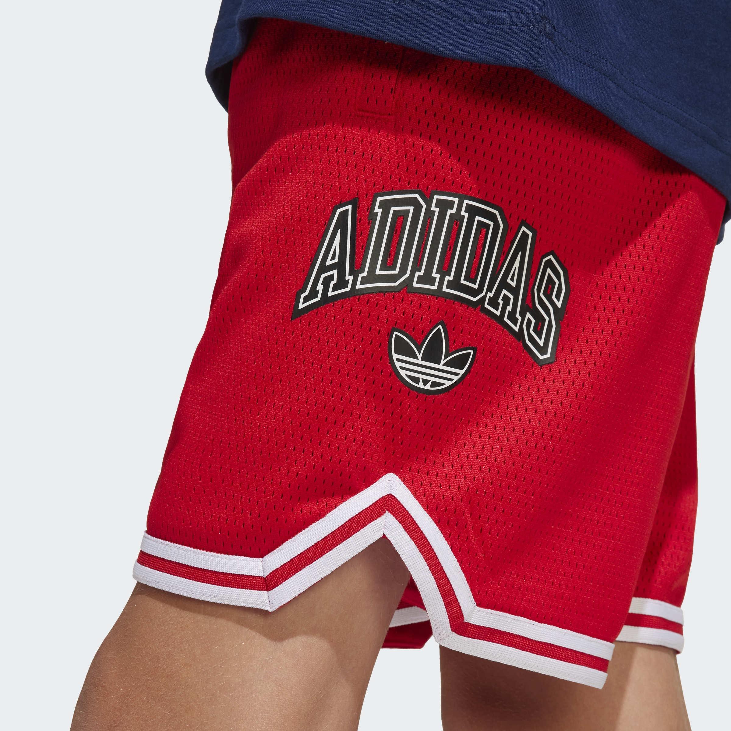 Kids Adidas Originals Shorts, Red, A901_ONE, large image number 6