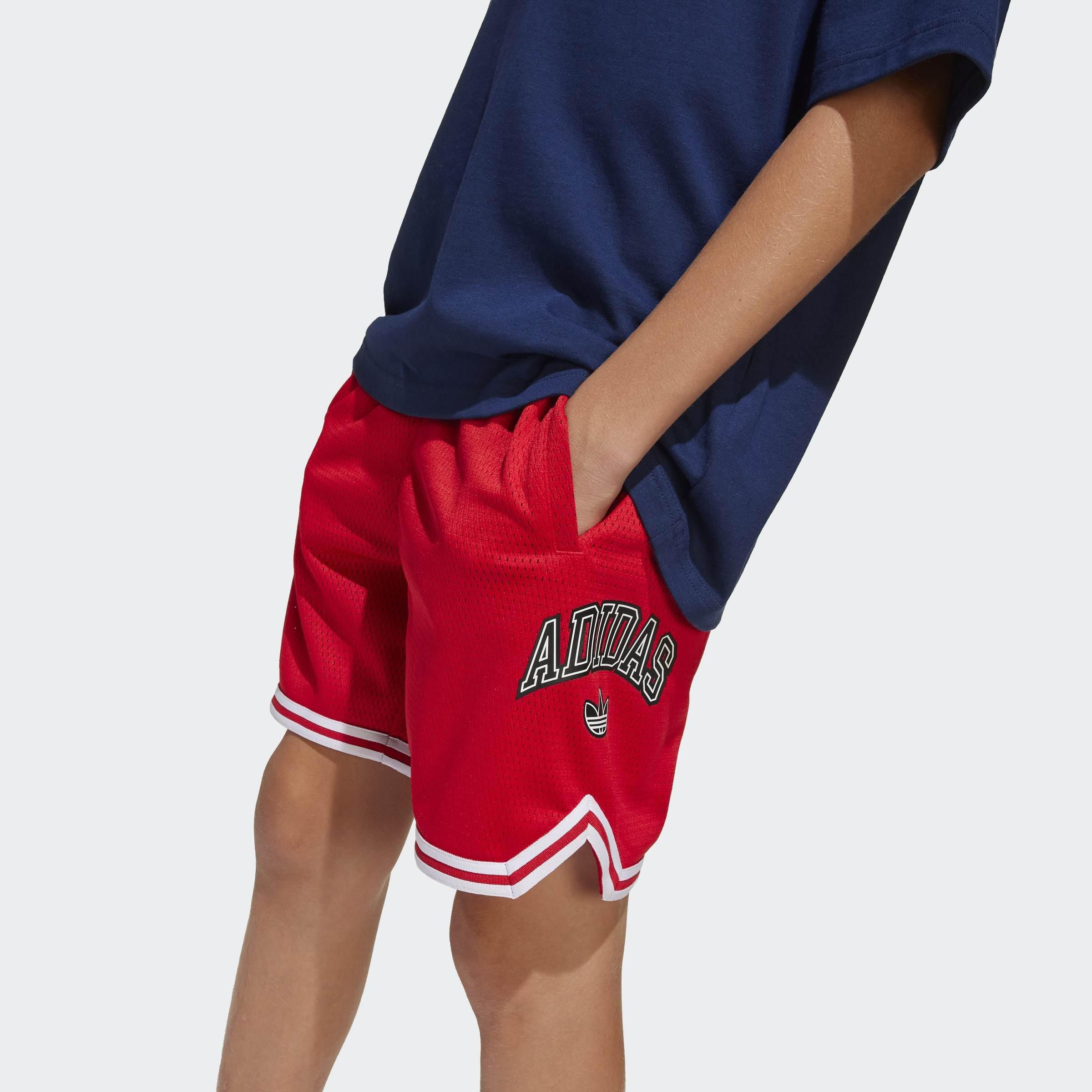 Kids Adidas Originals Shorts, Red, A901_ONE, large image number 7