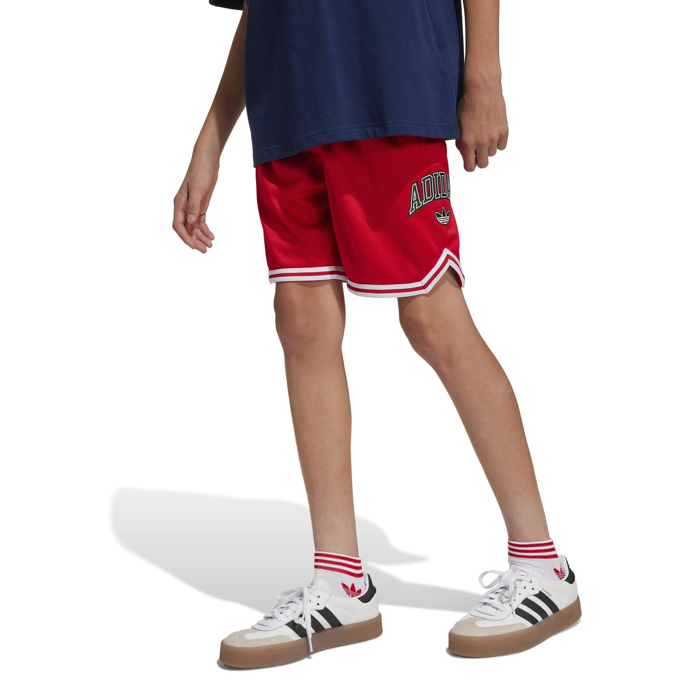 Kids Adidas Originals Shorts, Red, A901_ONE, large image number 14