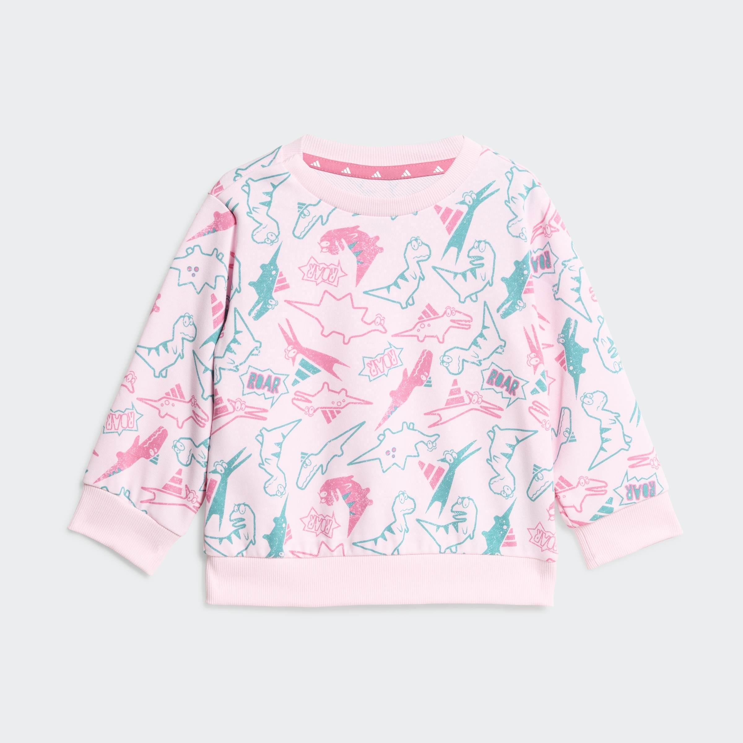 Kids Unisex Seasonal Essentials Adiraptor French Terry Jogger Set, Pink, A901_ONE, large image number 6