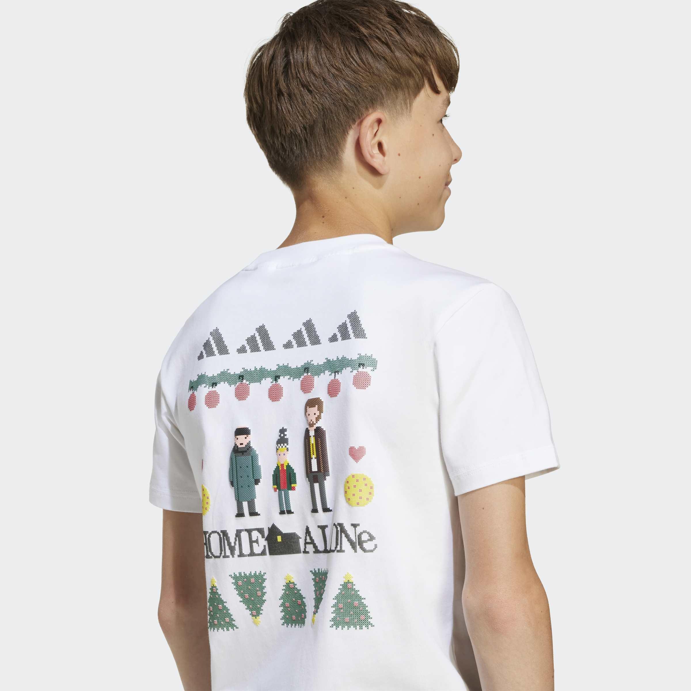 Kids Unisex Adidas 20th Century Fox Home Alone Graphics T-Shirt, White, A901_ONE, large image number 3