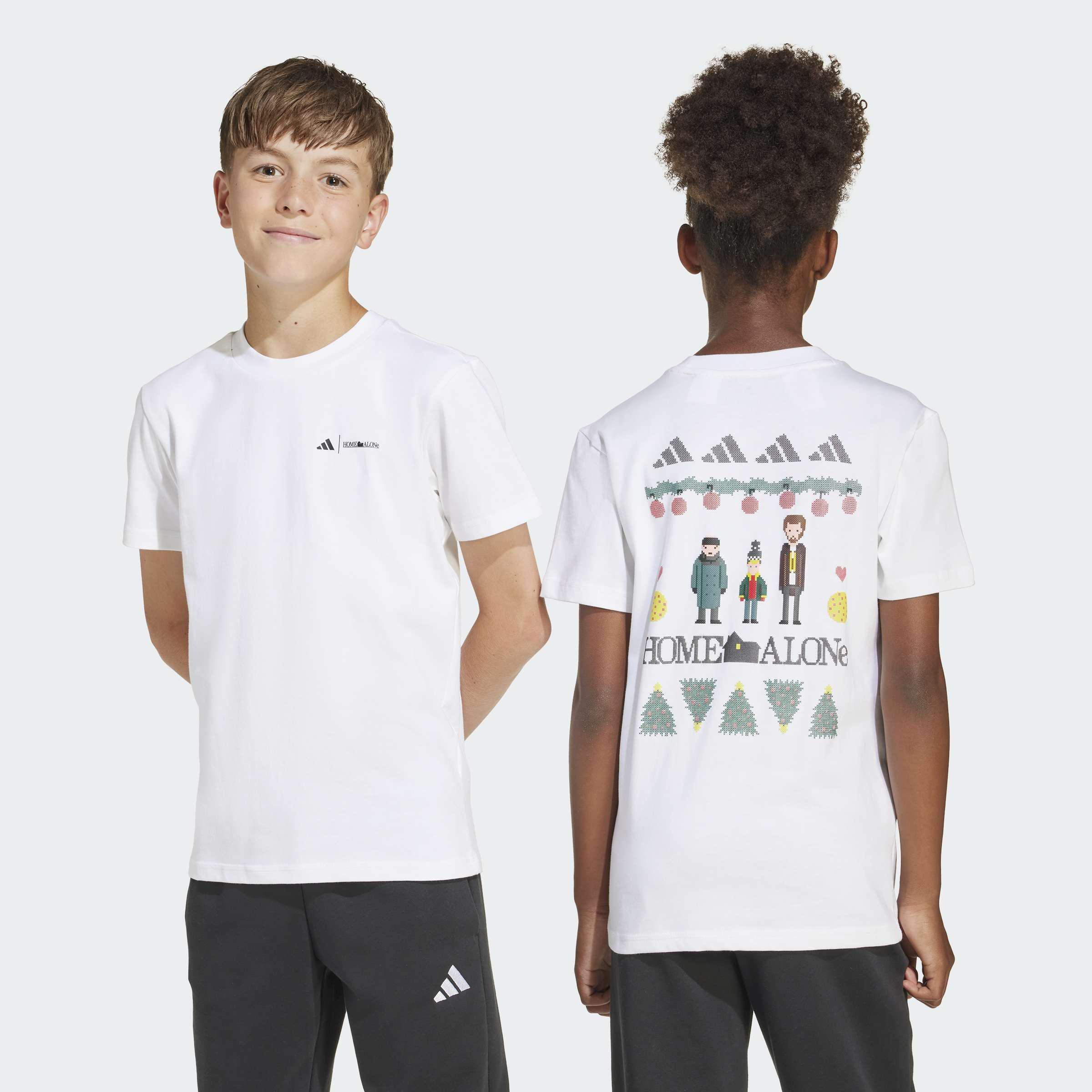 Kids Unisex Adidas 20th Century Fox Home Alone Graphics T-Shirt, White, A901_ONE, large image number 7