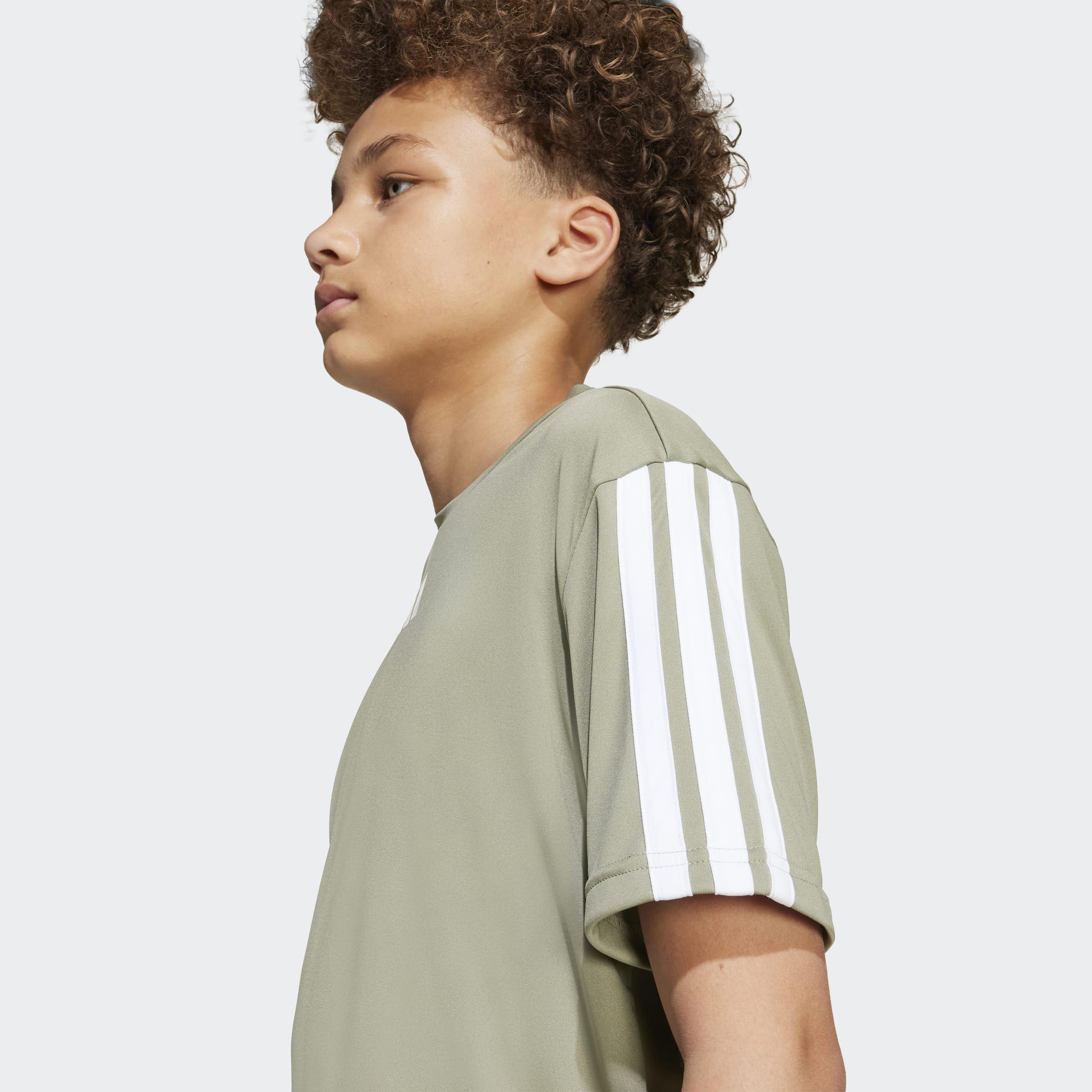Kids Train Essentials 3-Stripes T-Shirt, Green, A901_ONE, large image number 3