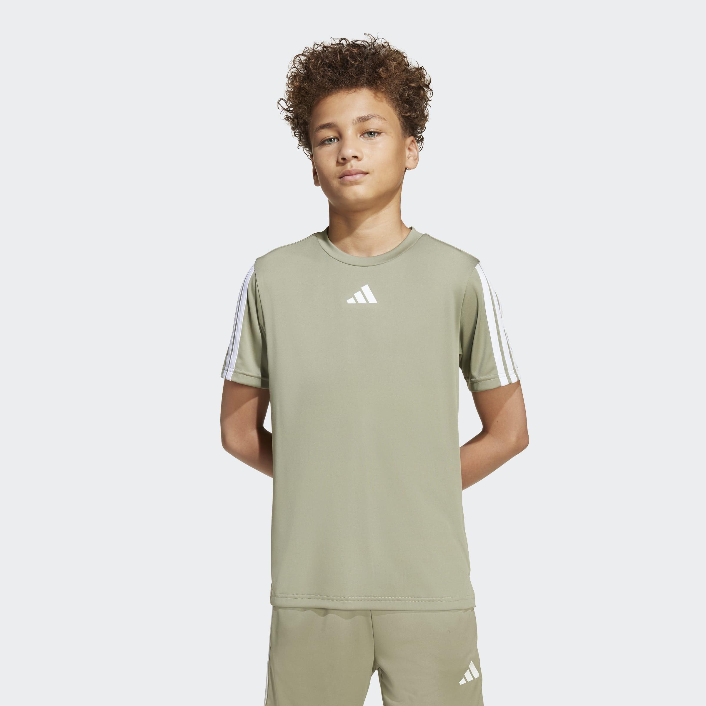 Kids Train Essentials 3-Stripes T-Shirt, Green, A901_ONE, large image number 4