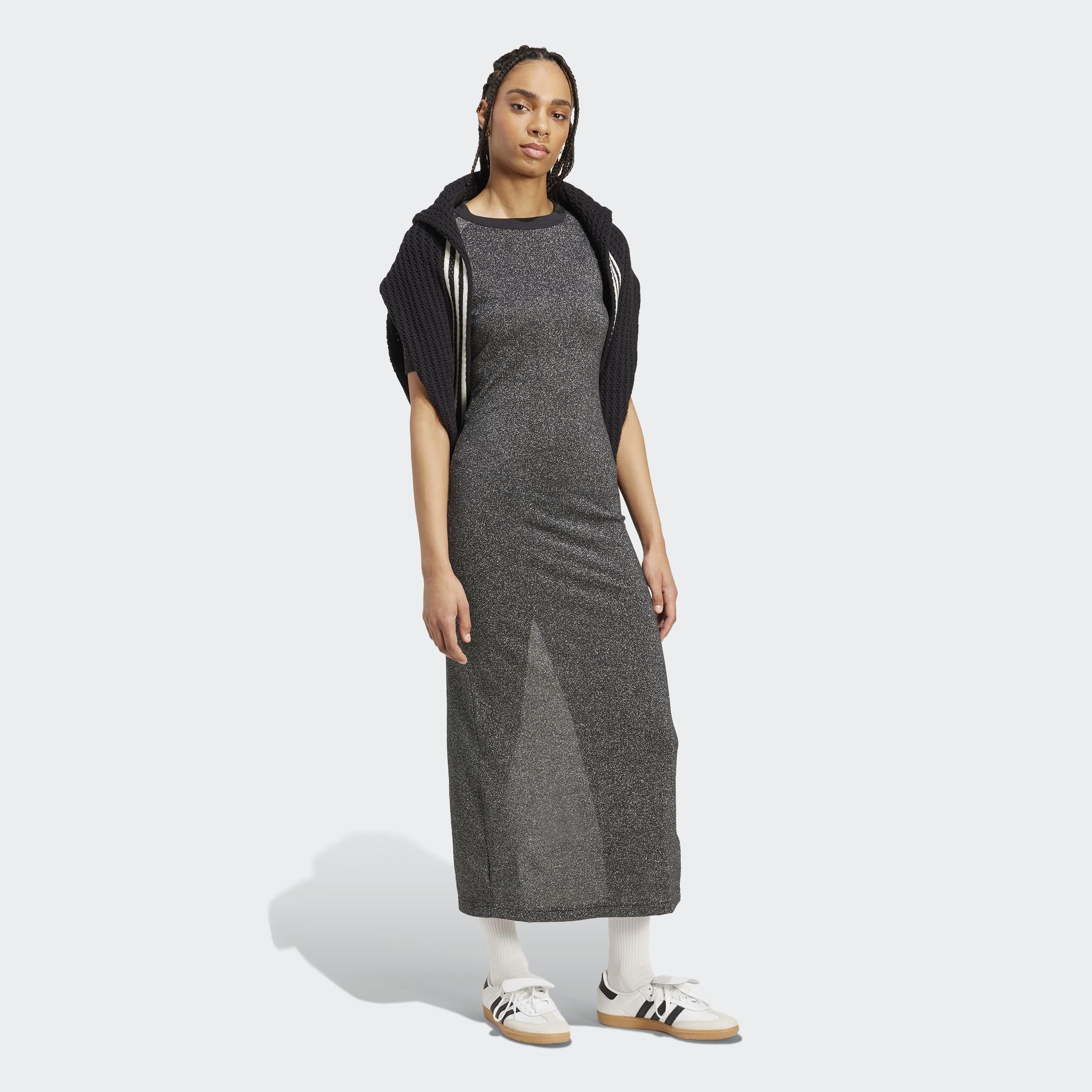 Adicolor Holiday Glitter 3-Stripes Dress, Black, A901_ONE, large image number 4
