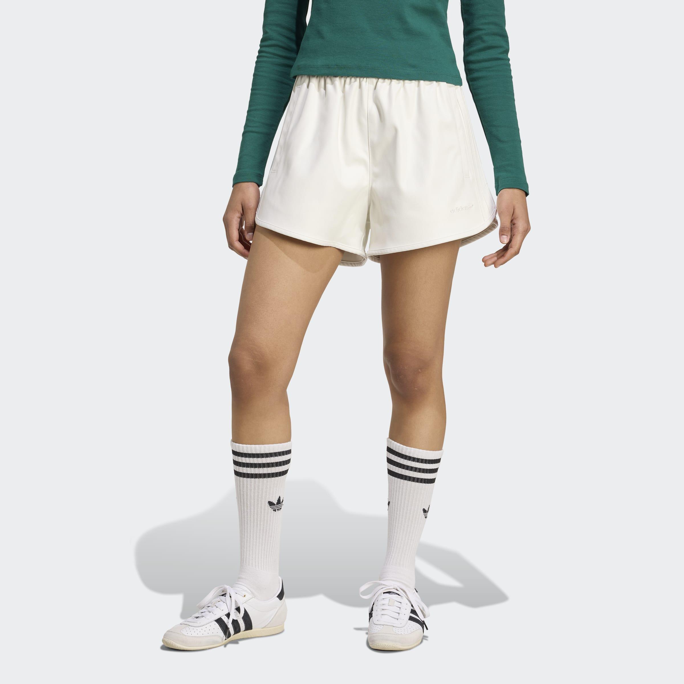 Pleather Sprinter Shorts, White, A901_ONE, large image number 4