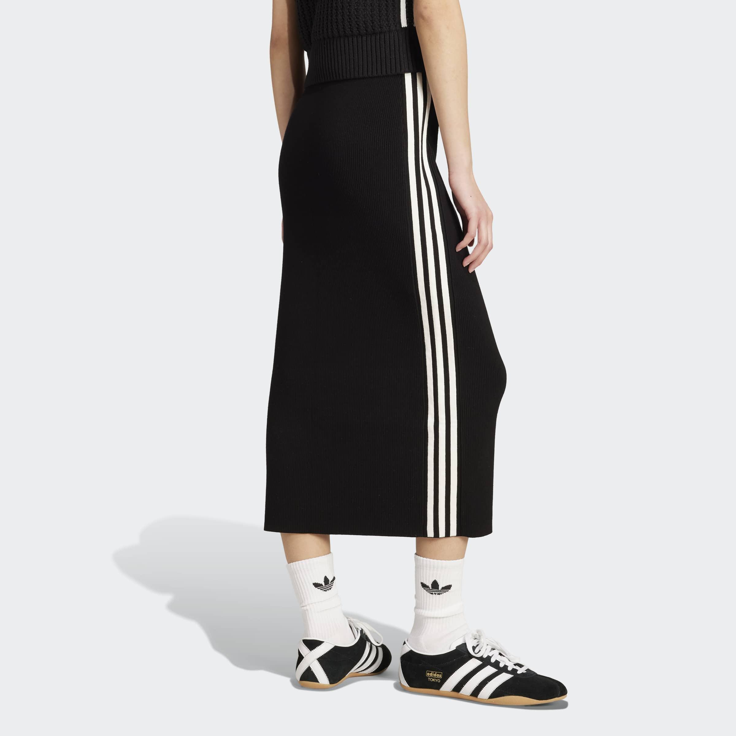 Adicolor Knit 3-Stripes Skirt, Black, A901_ONE, medium