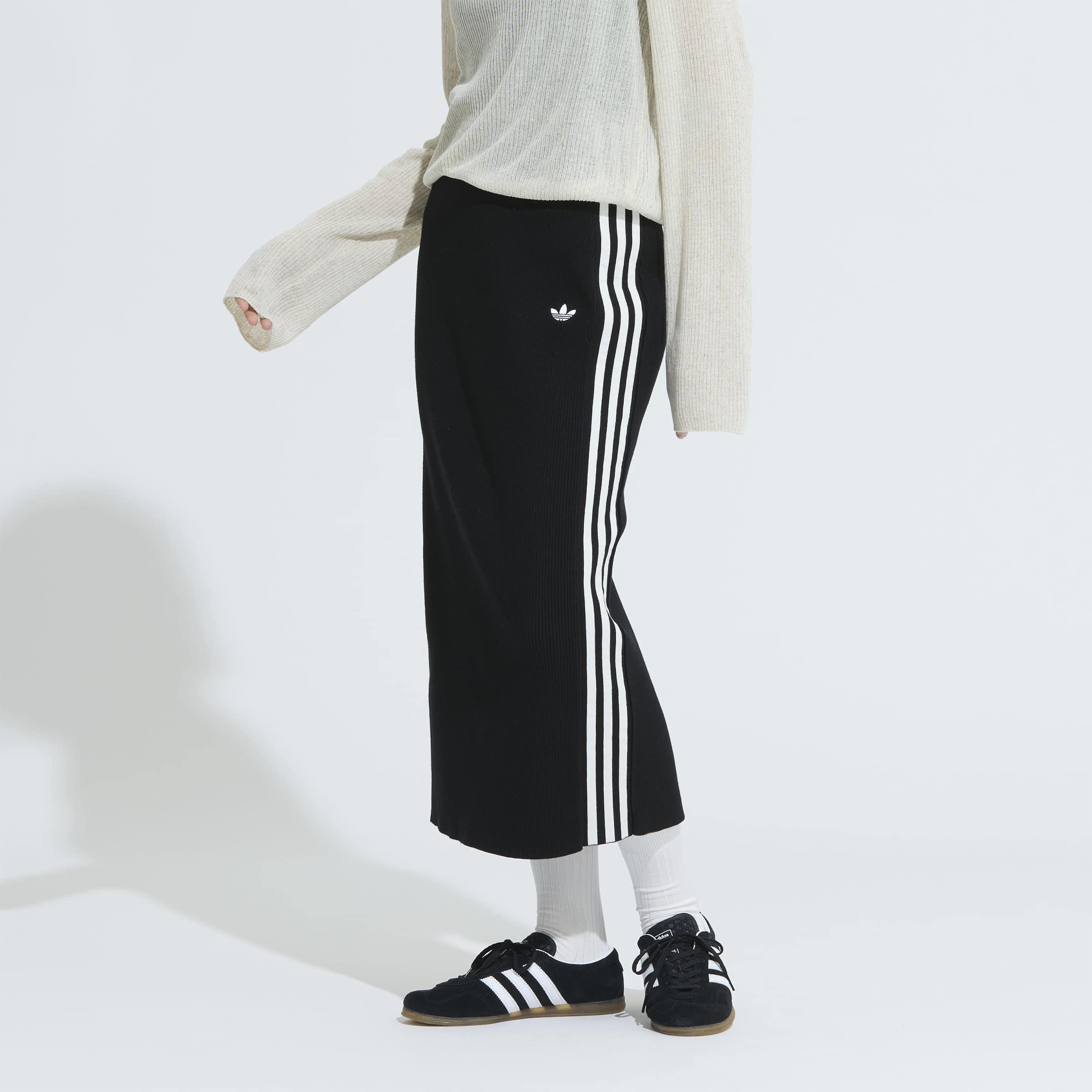 Adicolor Knit 3-Stripes Skirt, Black, A901_ONE, large image number 4