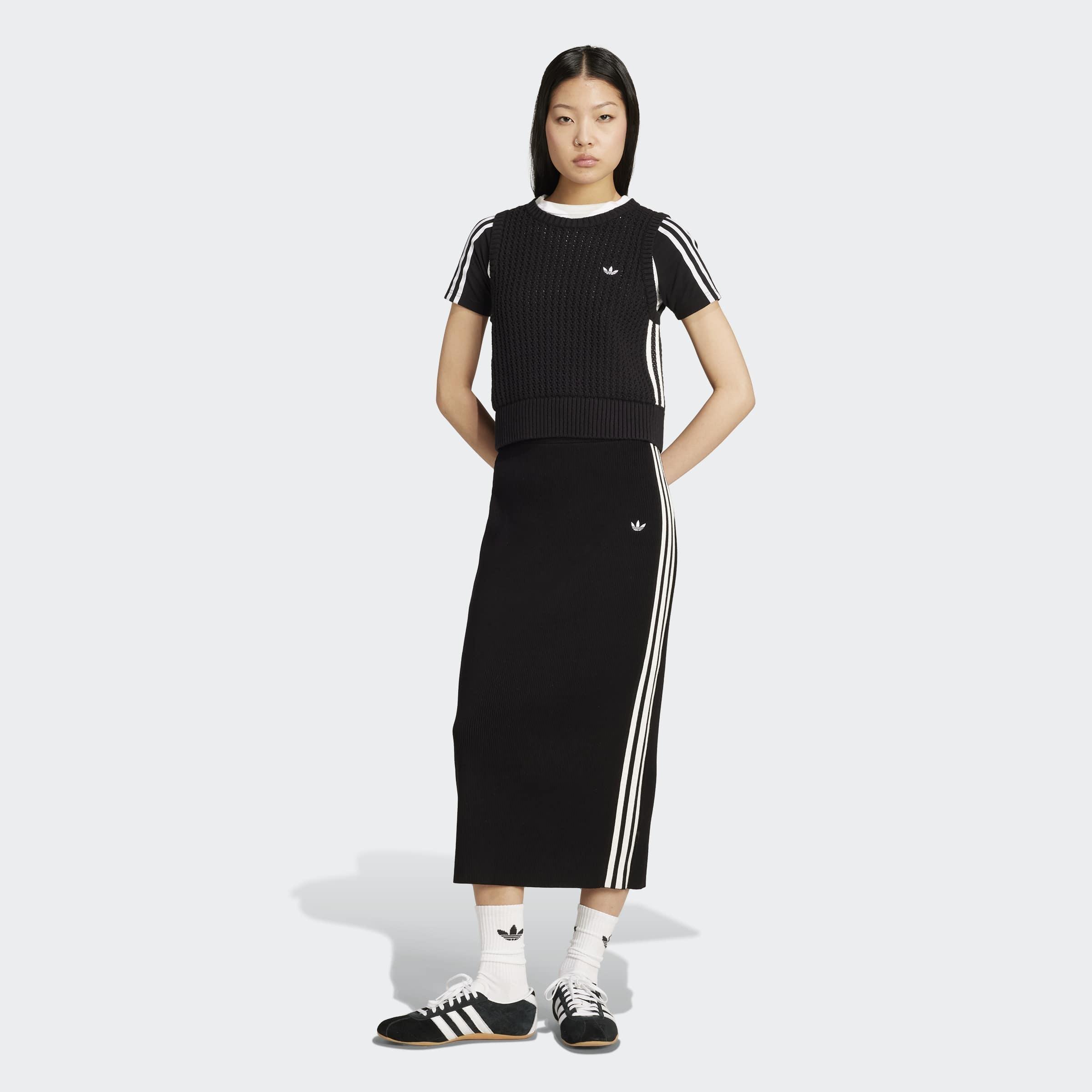 Adicolor Knit 3-Stripes Skirt, Black, A901_ONE, large image number 6
