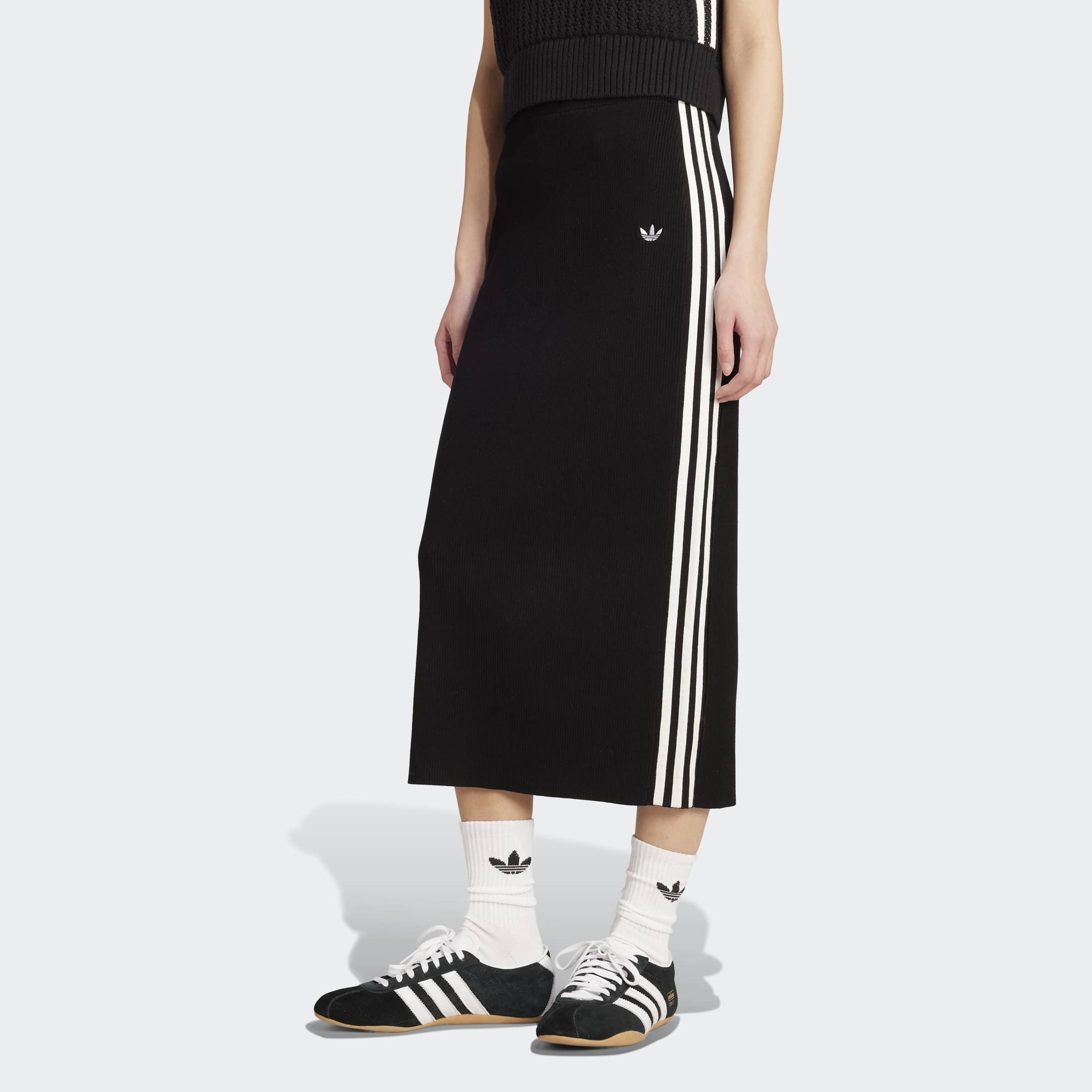 Adicolor Knit 3-Stripes Skirt, Black, A901_ONE, large image number 7