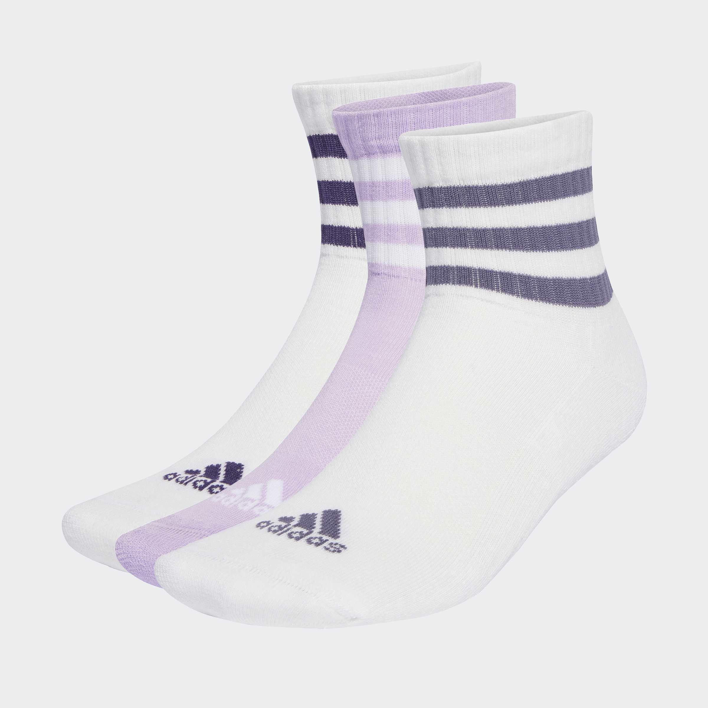 Unisex 3-Stripes Cushioned Sportswear Low-Cut Socks 3 Pairs, White, A901_ONE, large image number 3