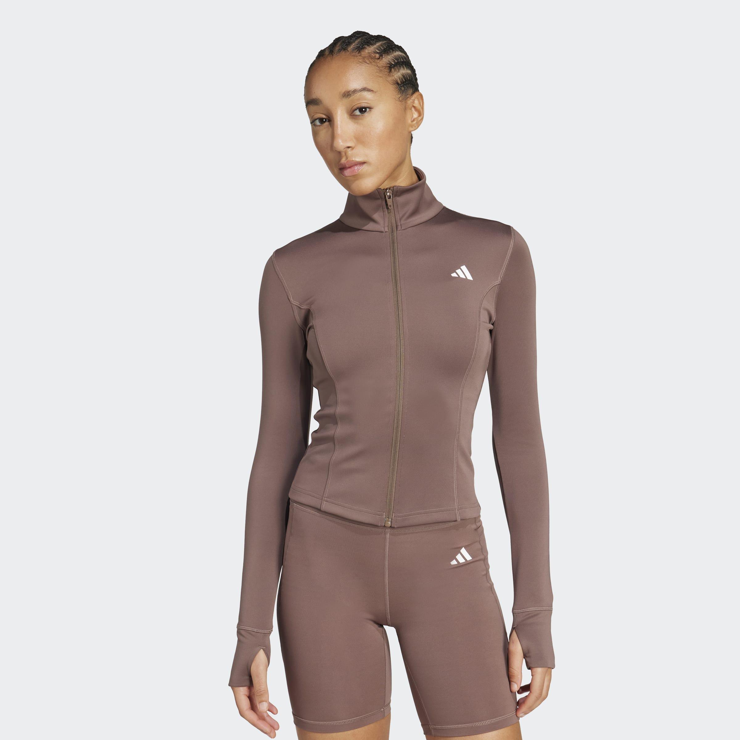 Optime Essentials Full-Zip Jacket, Brown, A901_ONE, large image number 4