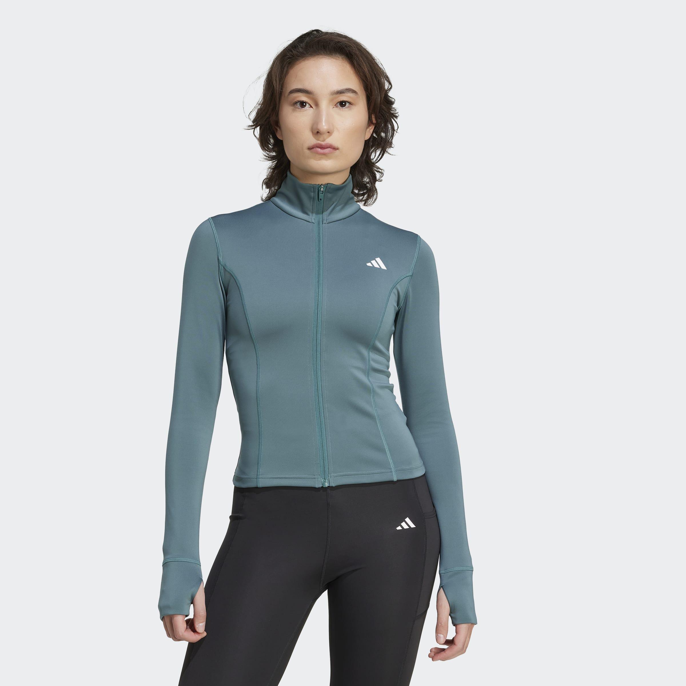 Optime Essentials Full-Zip Jacket, Green, A901_ONE, large image number 4