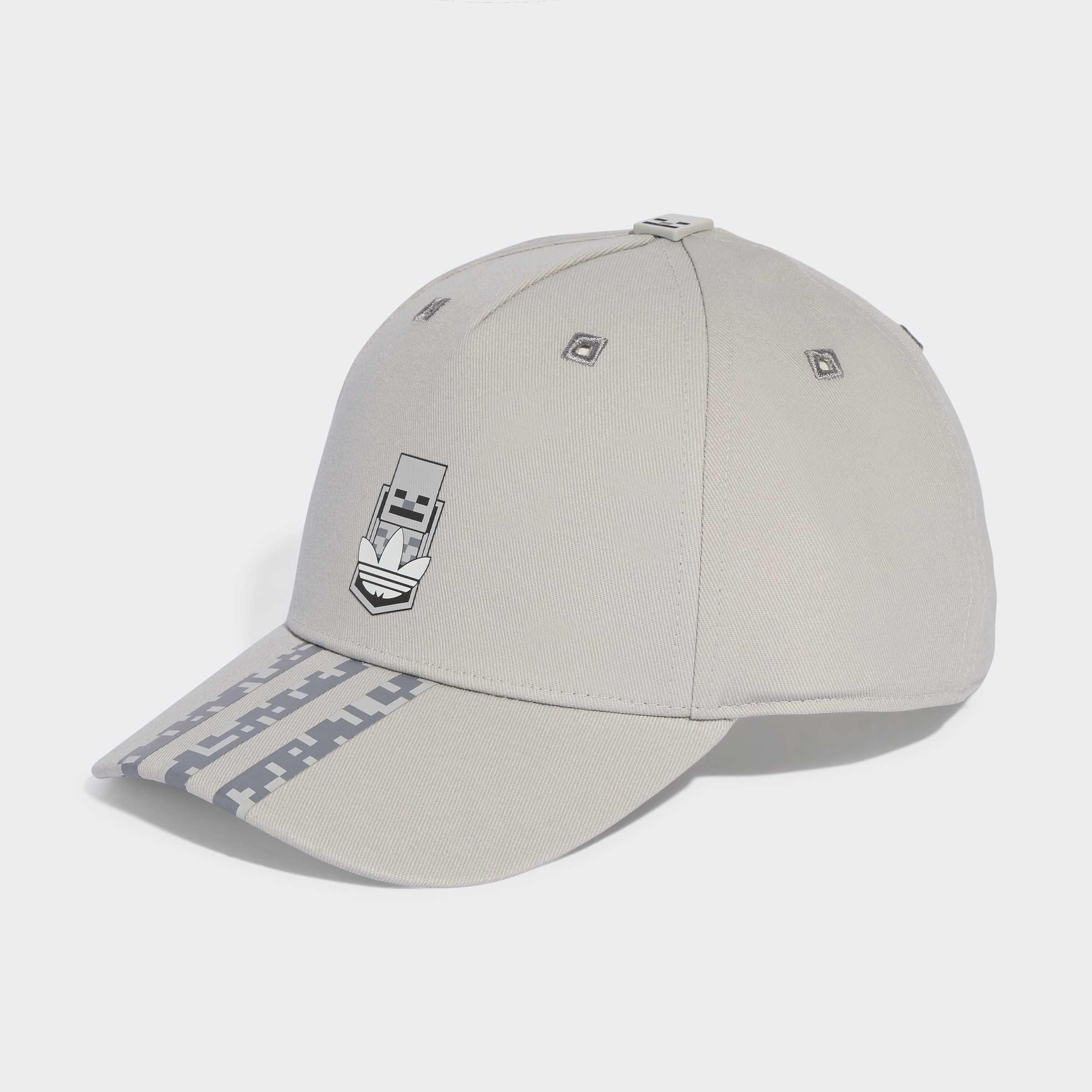 Kids Unisex Adidas Originals X Minecraft Cap, Grey, A901_ONE, large image number 0