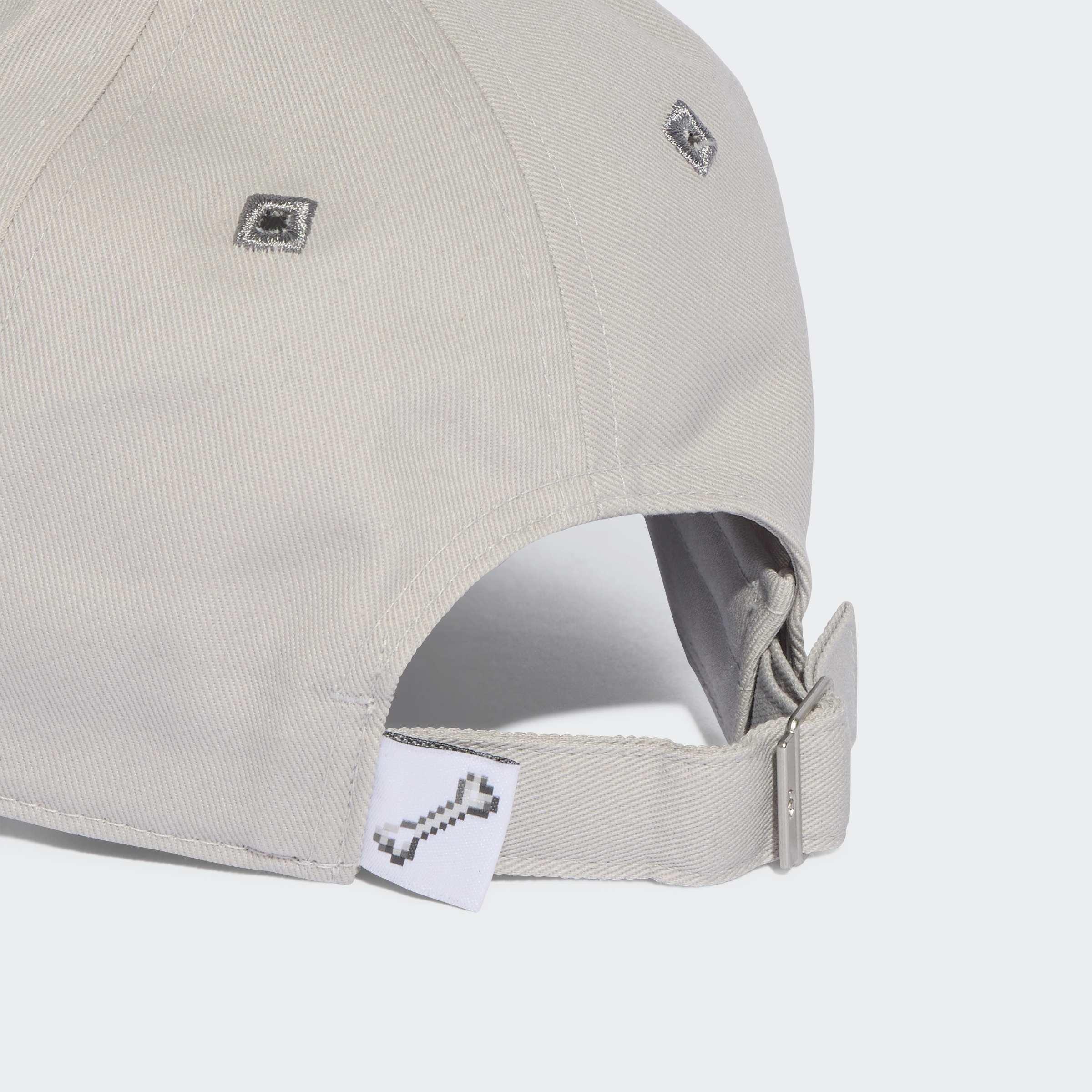 Kids Unisex Adidas Originals X Minecraft Cap, Grey, A901_ONE, large image number 3