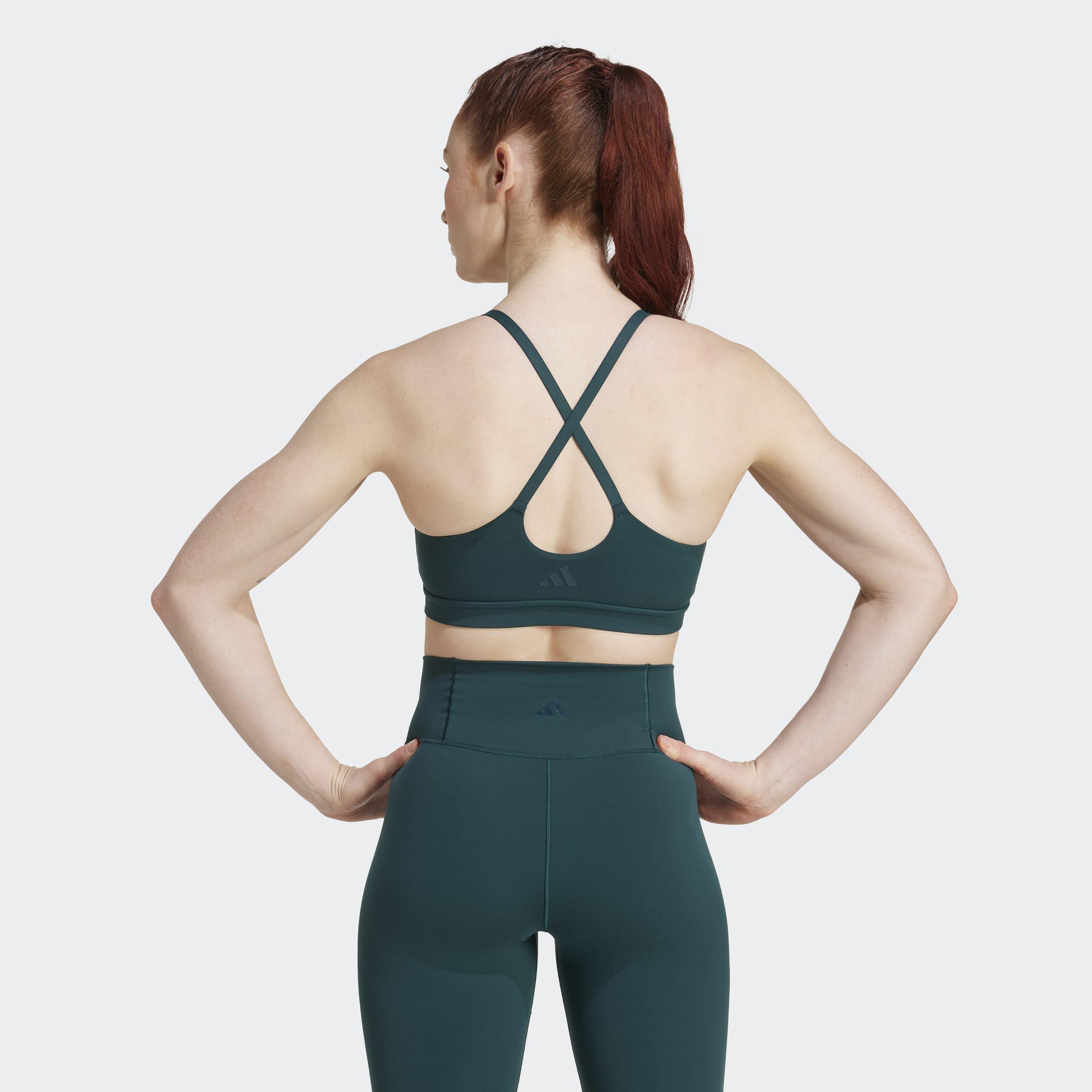 Adidas All Me Light Support Bra, Green, A901_ONE, large image number 2