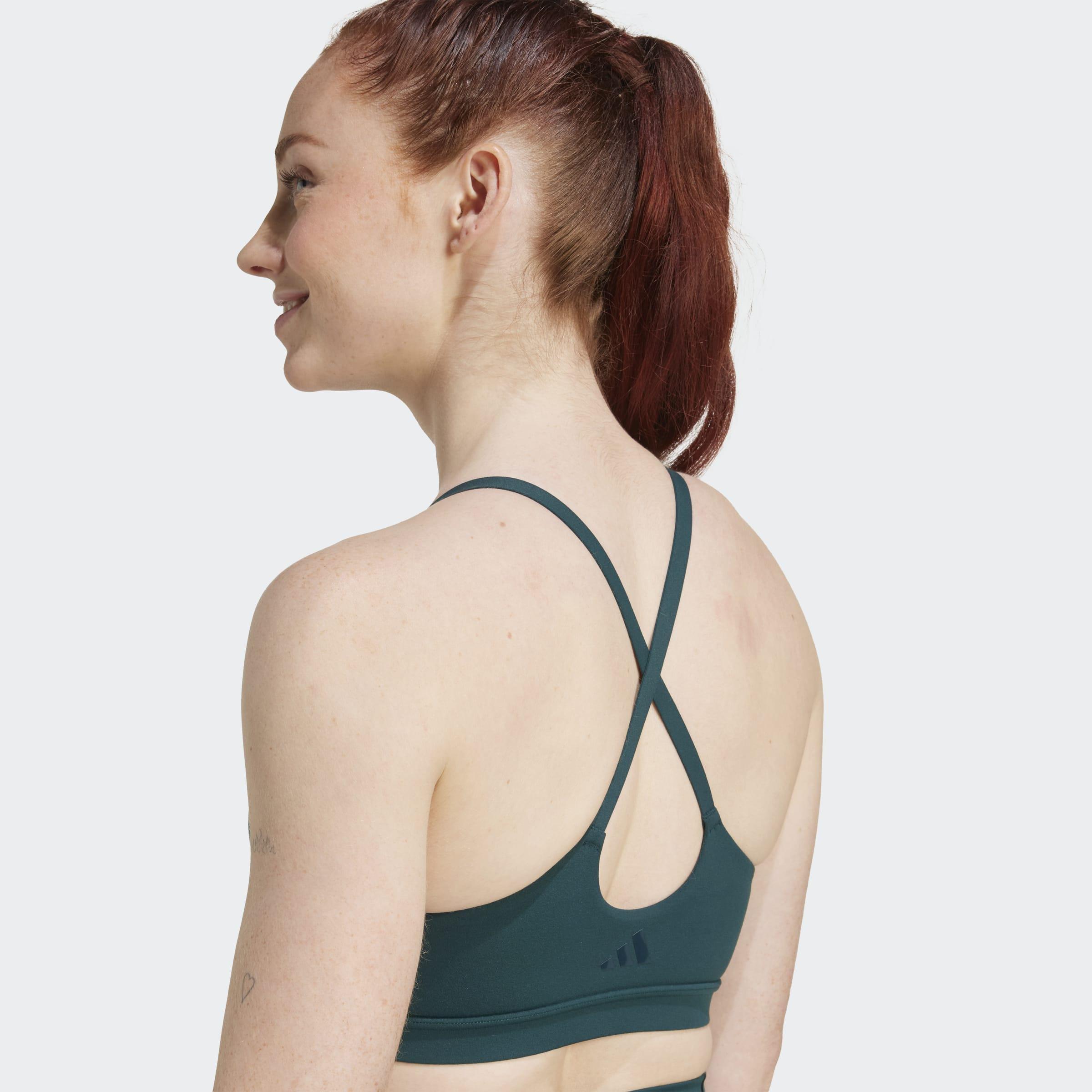 Adidas All Me Light Support Bra, Green, A901_ONE, large image number 3