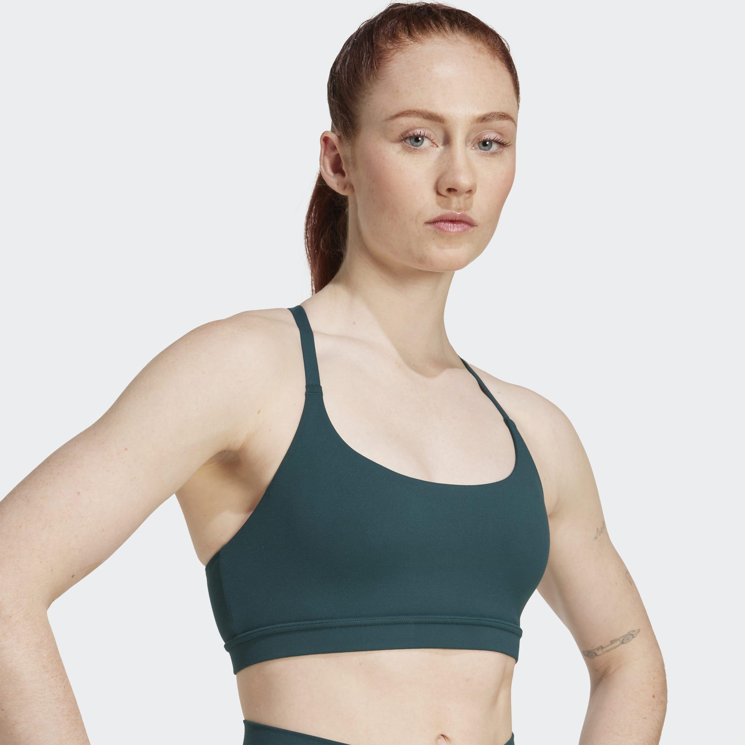 Adidas All Me Light Support Bra, Green, A901_ONE, large image number 4