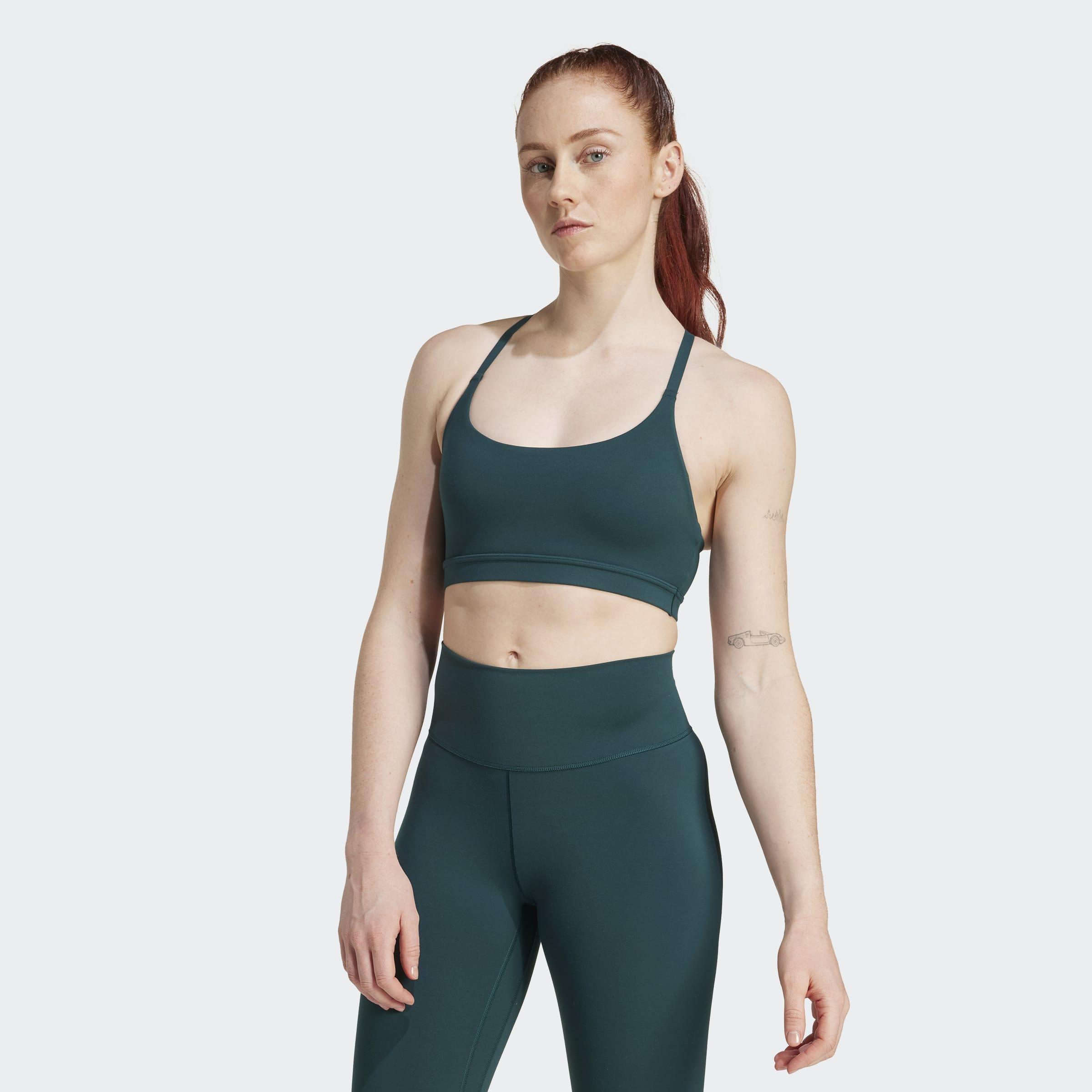 Adidas All Me Light Support Bra, Green, A901_ONE, large image number 5