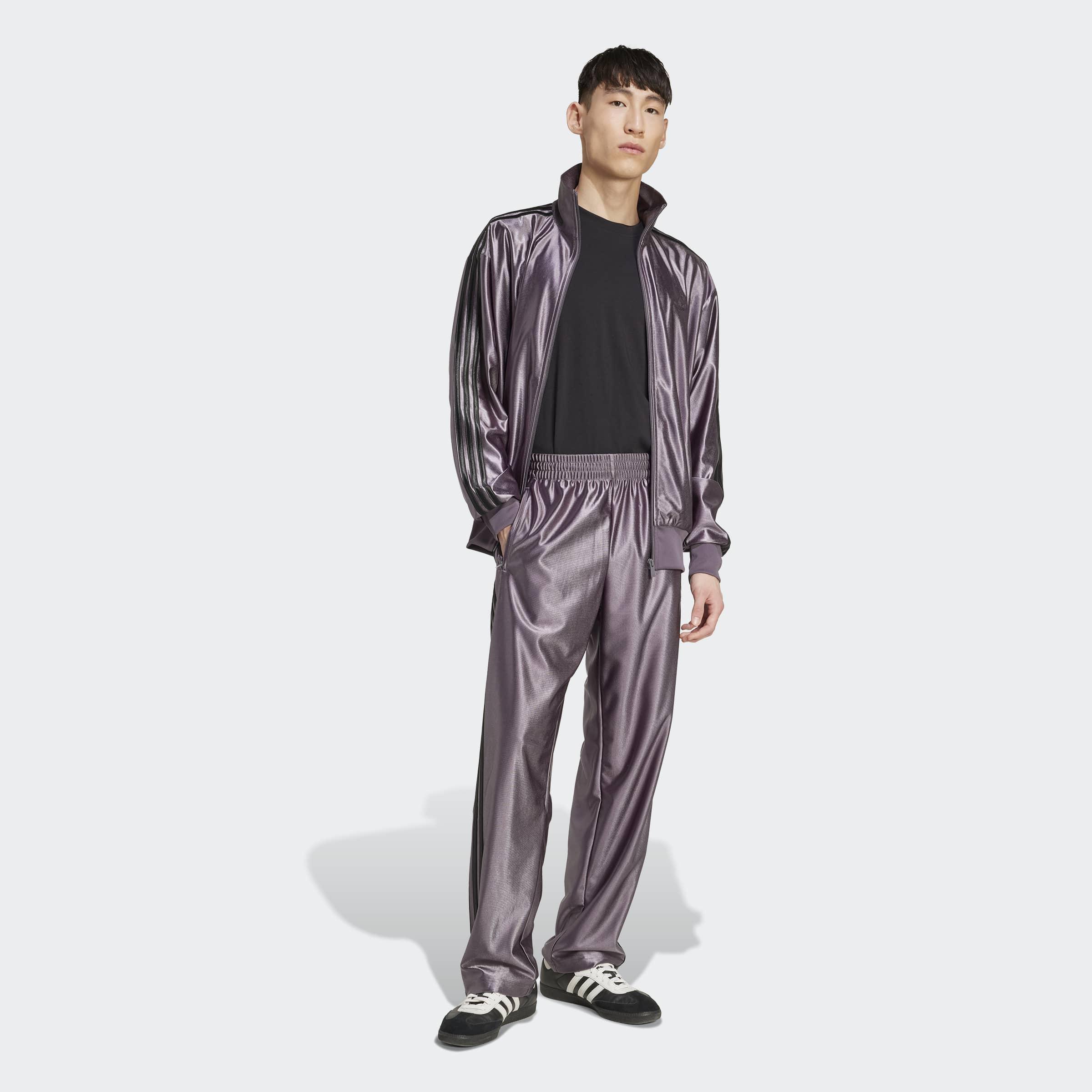 Firebird Adicolor Metallic Track Tracksuit Bottoms, Grey, A901_ONE, large image number 5