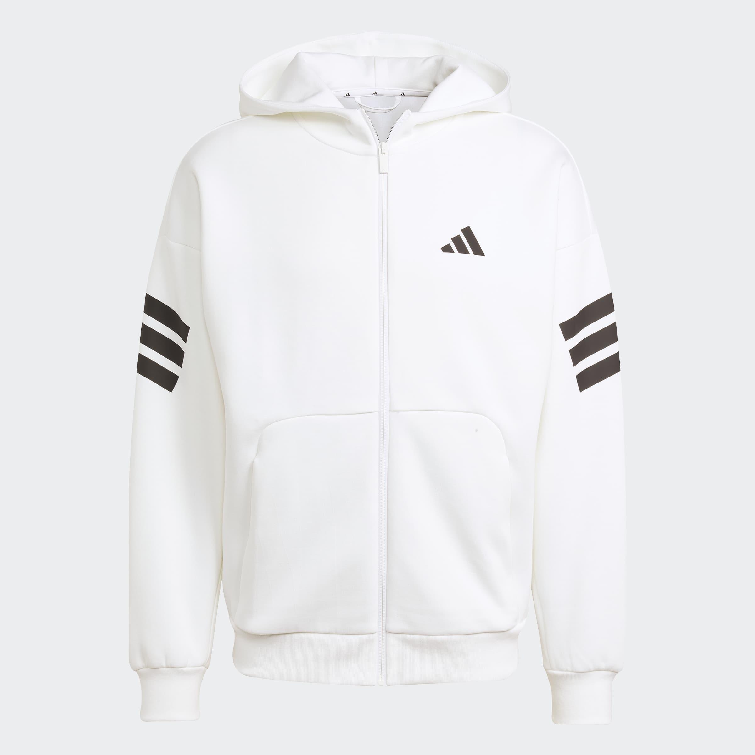 Future Icons 3-Stripes Full-Zip Hoodie, White