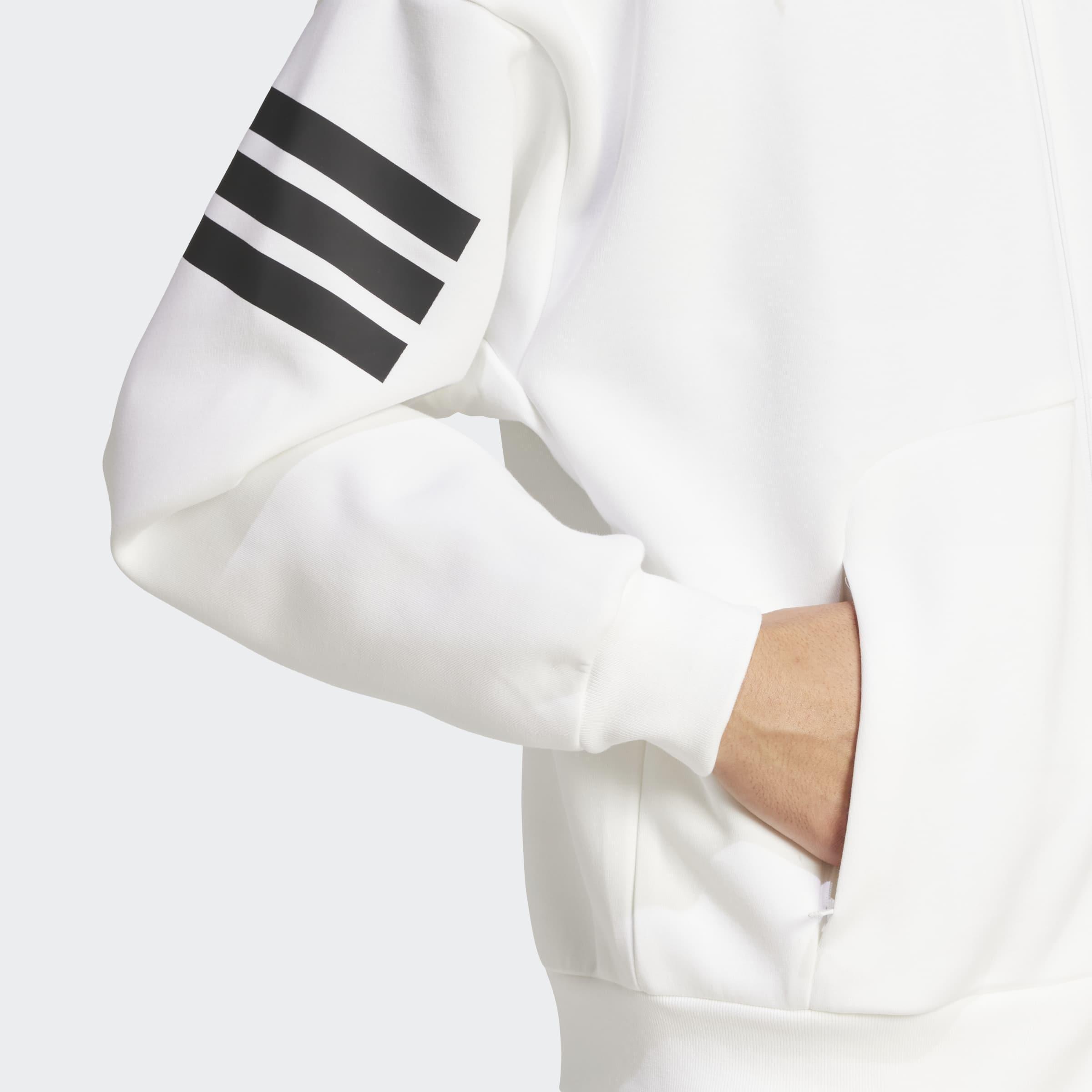 Future Icons 3-Stripes Full-Zip Hoodie, White, A901_ONE, large image number 2