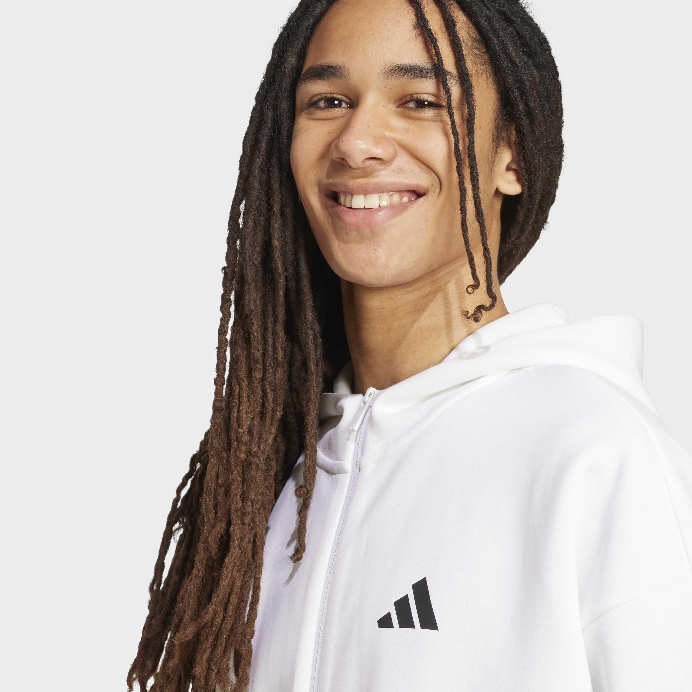 Future Icons 3-Stripes Full-Zip Hoodie, White, A901_ONE, large image number 3