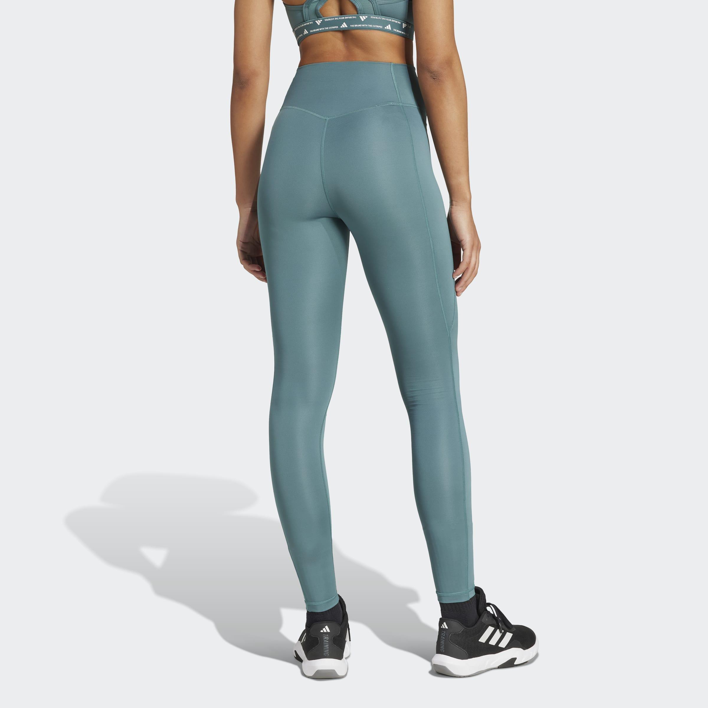Optime Essentials Stash Pocket Full-Length Leggings, Green, A901_ONE, large image number 1