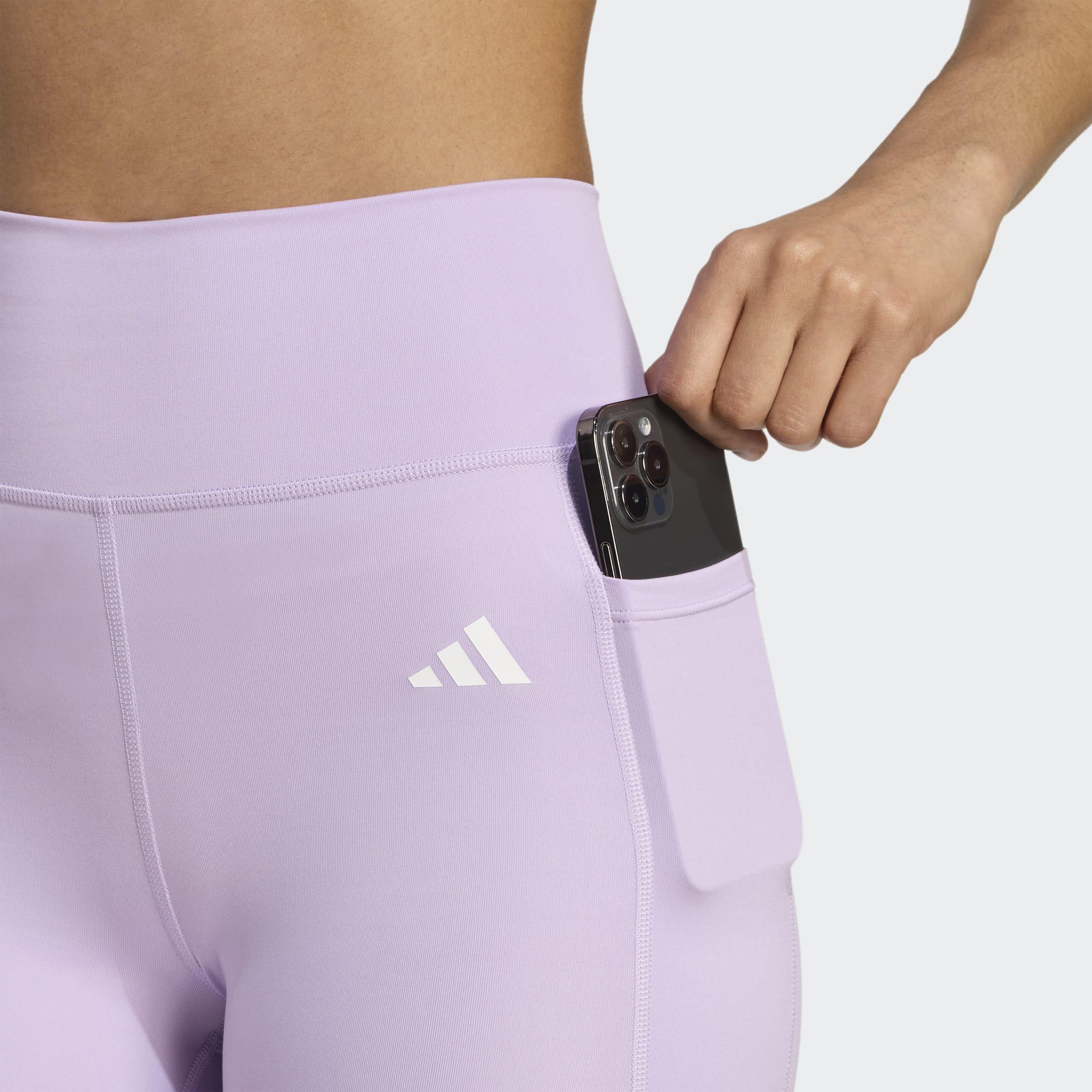 Optime Essentials Stash Pocket Full-Length Leggings, Purple, A901_ONE, large image number 2
