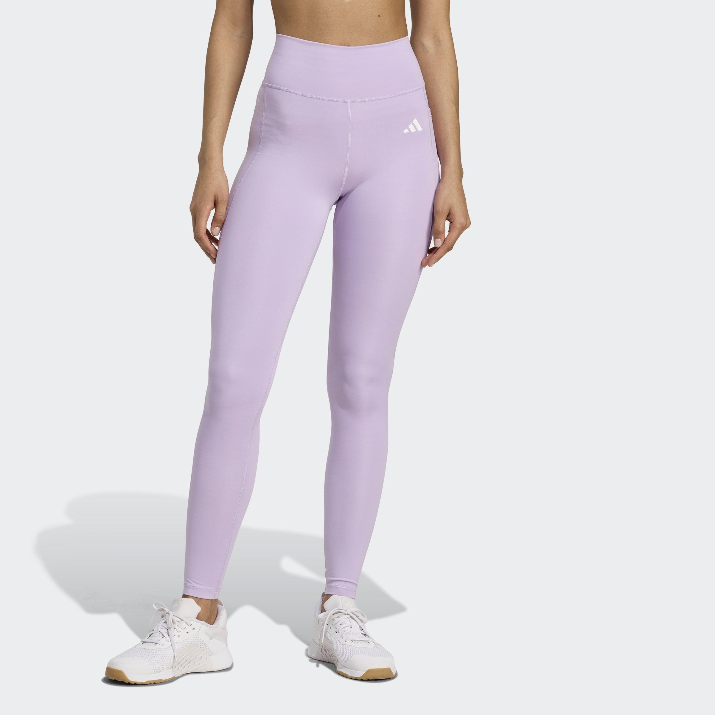 Optime Essentials Stash Pocket Full-Length Leggings, Purple, A901_ONE, large image number 4