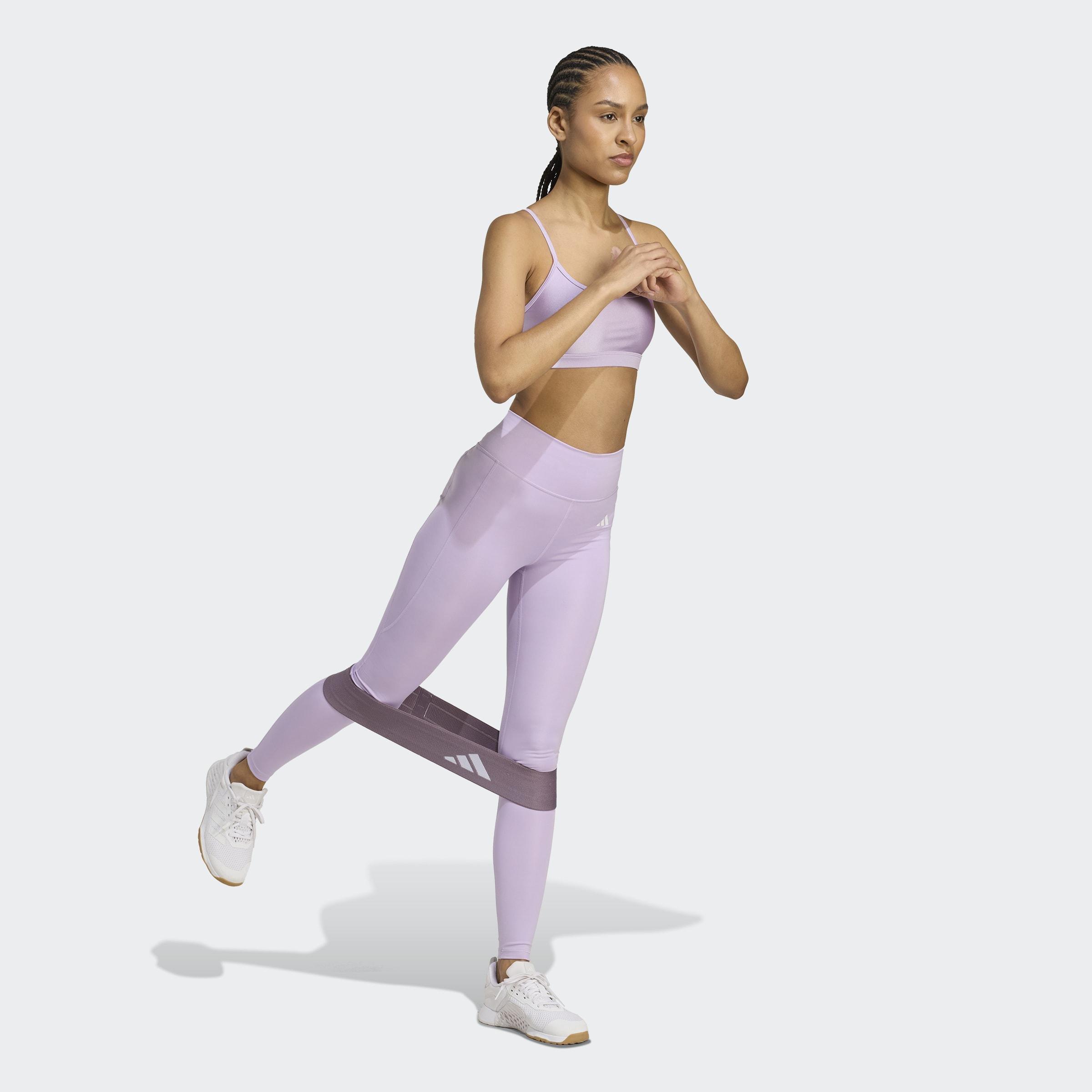Optime Essentials Stash Pocket Full-Length Leggings, Purple, A901_ONE, large image number 5