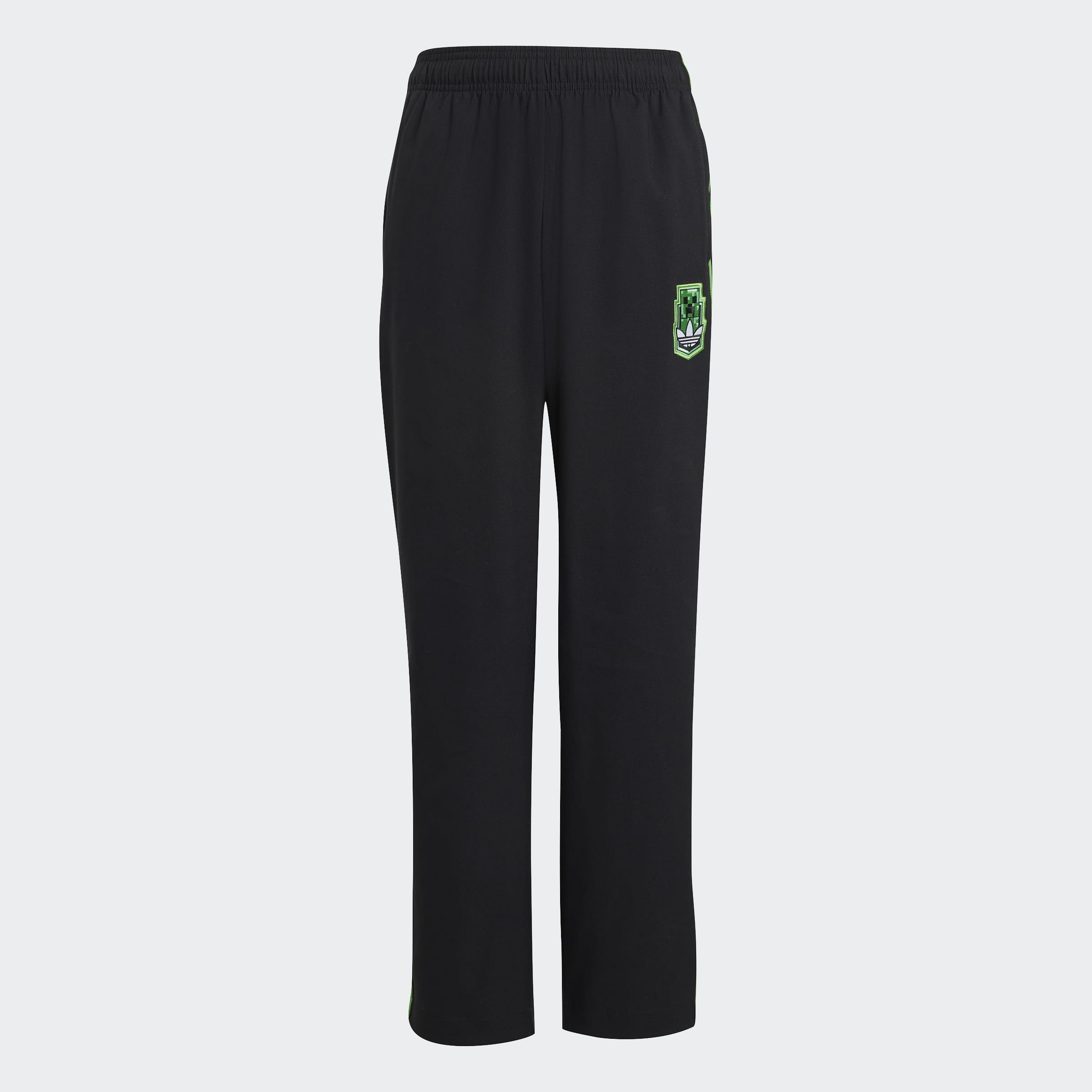 Kids Unisex Adidas X Minecraft Wide Leg Trousers, Black