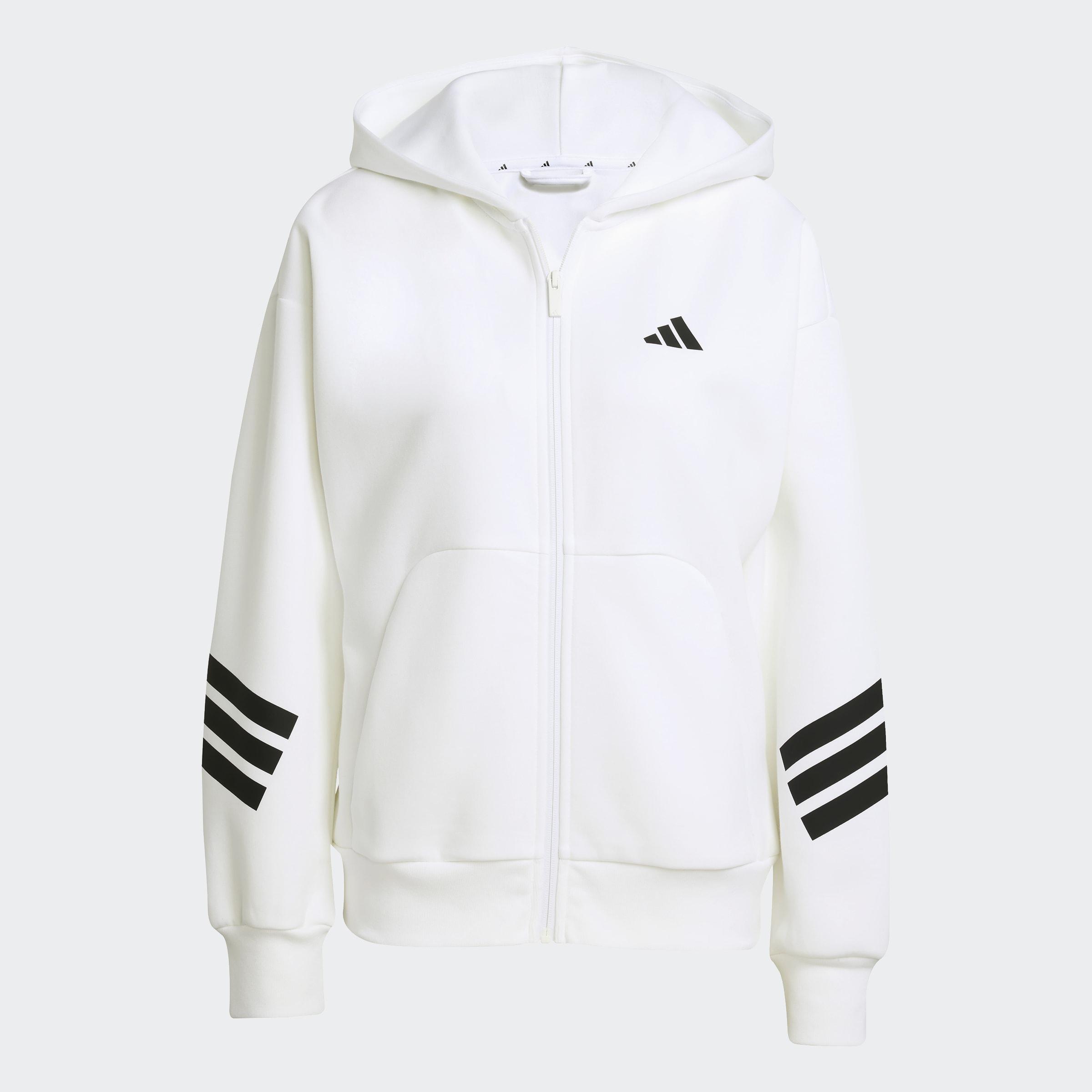 Future Icons 3-Stripes Full-Zip Hoodie, White