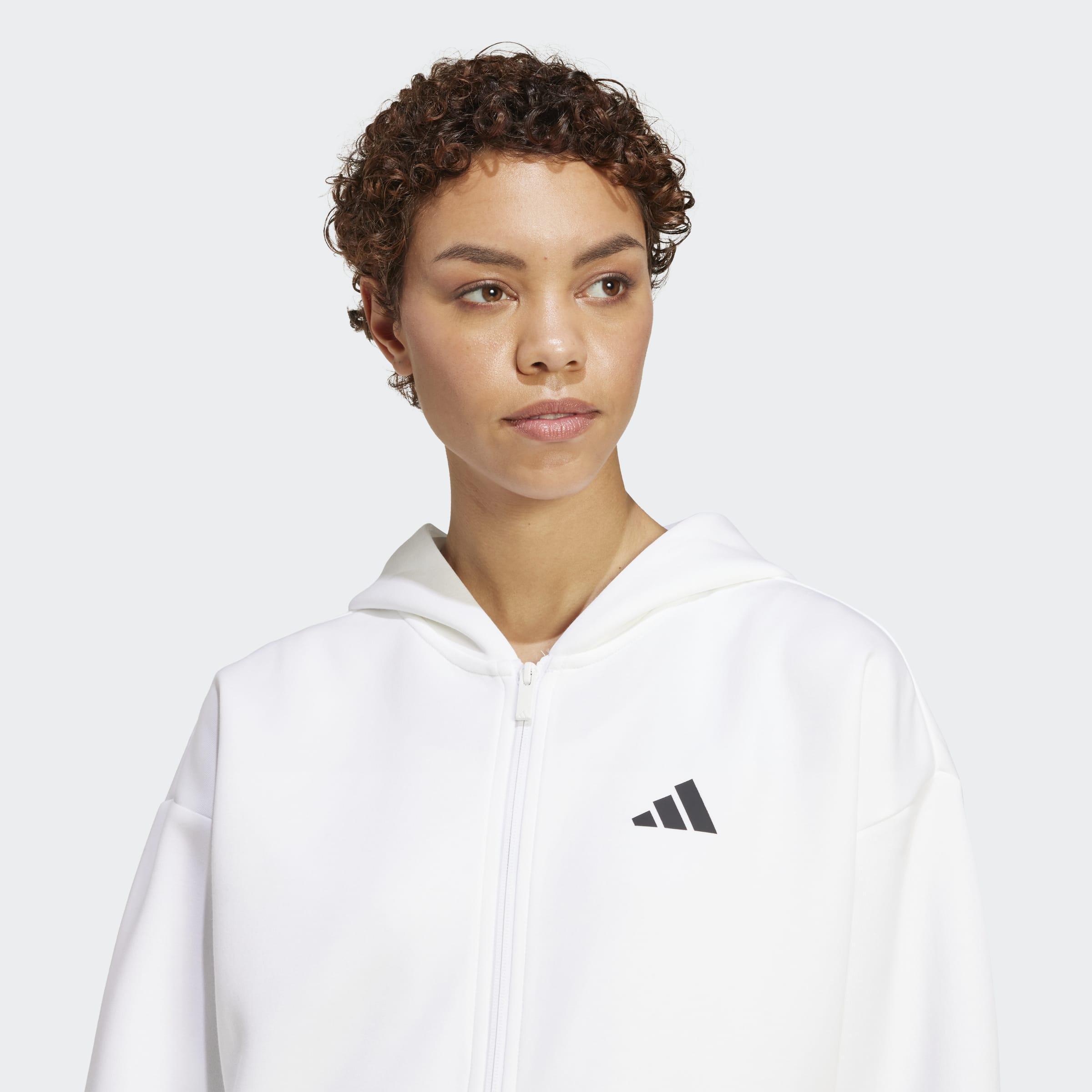 Future Icons 3-Stripes Full-Zip Hoodie, White, A901_ONE, large image number 3