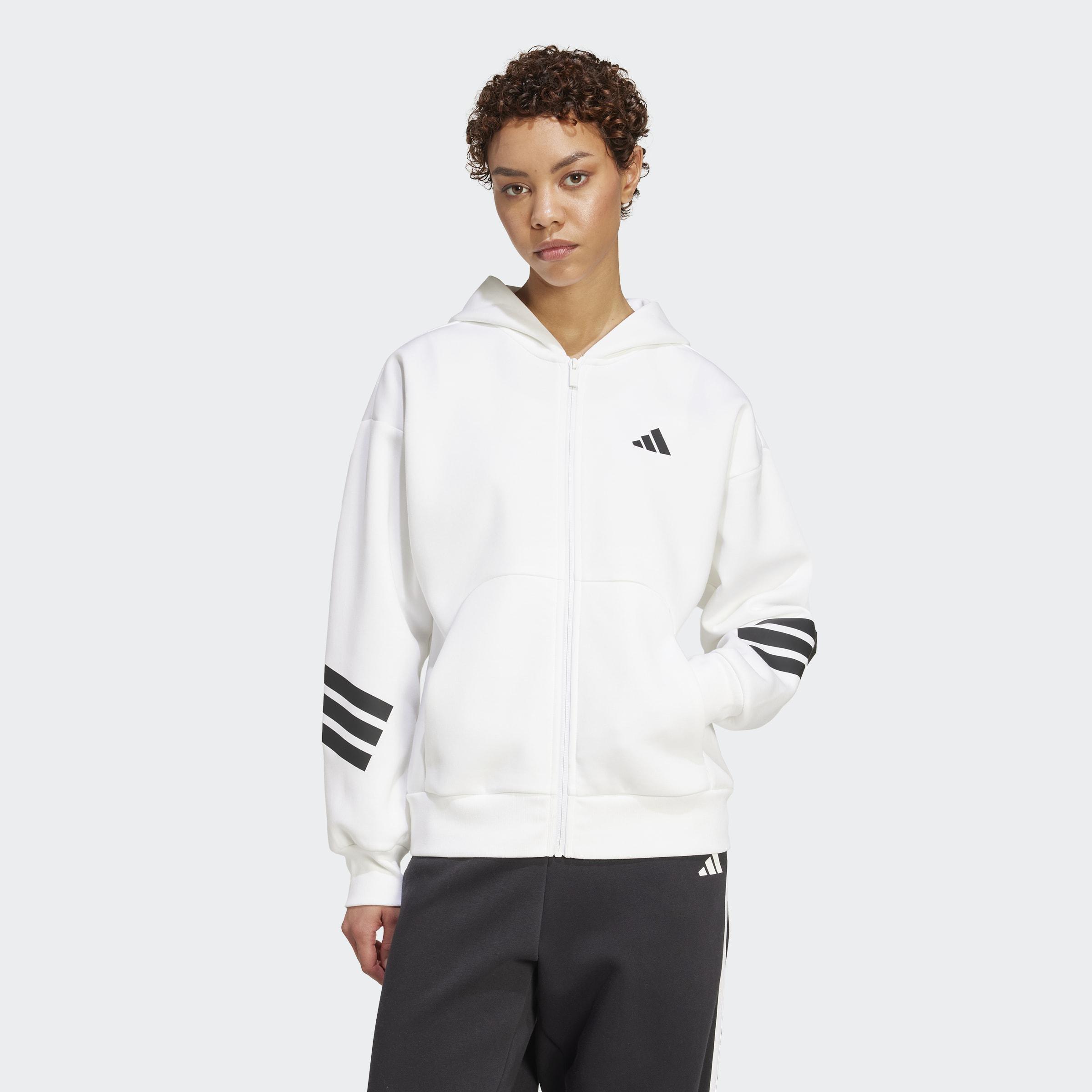 Future Icons 3-Stripes Full-Zip Hoodie, White, A901_ONE, large image number 5