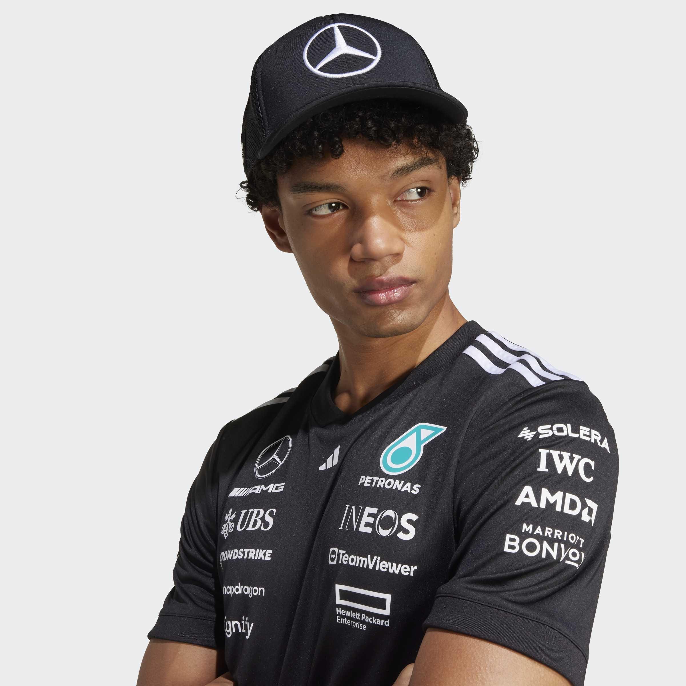 Unisex Mercedes - AMG Petronas Formula One Team Snapback Star Trucker Cap, Black, A901_ONE, large image number 4