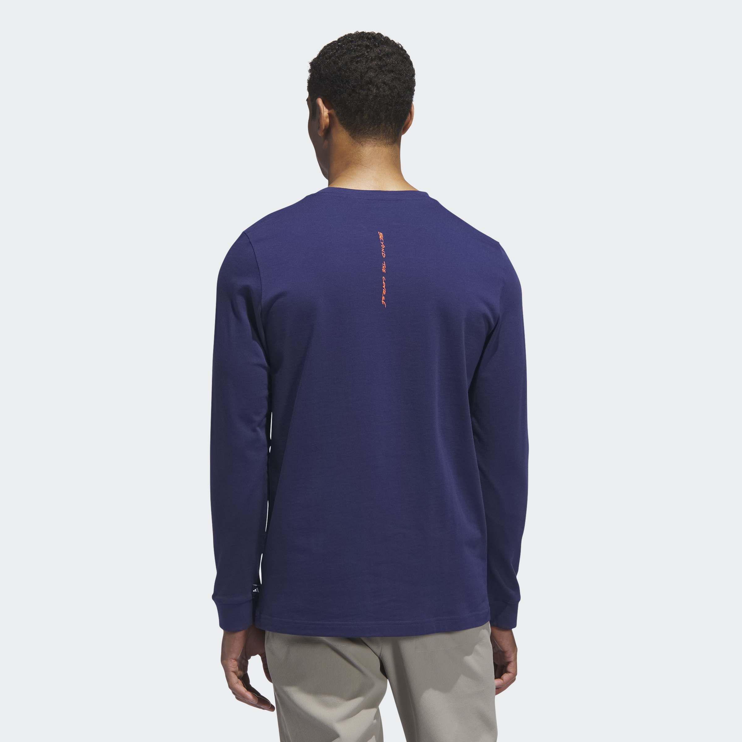 Beyond The Course Graphic Long Sleeve T-Shirt, Blue, A901_ONE, large image number 1