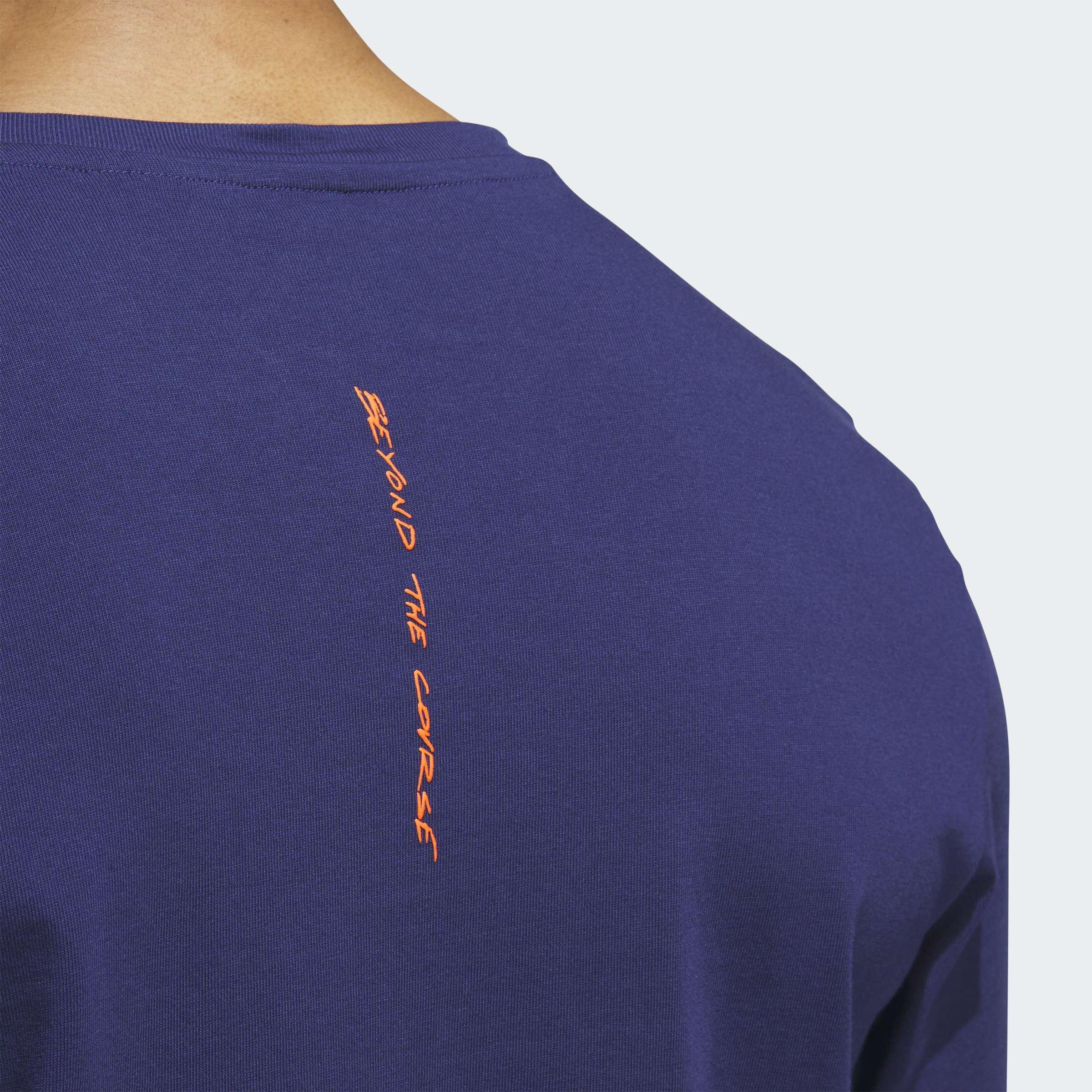 Beyond The Course Graphic Long Sleeve T-Shirt, Blue, A901_ONE, medium