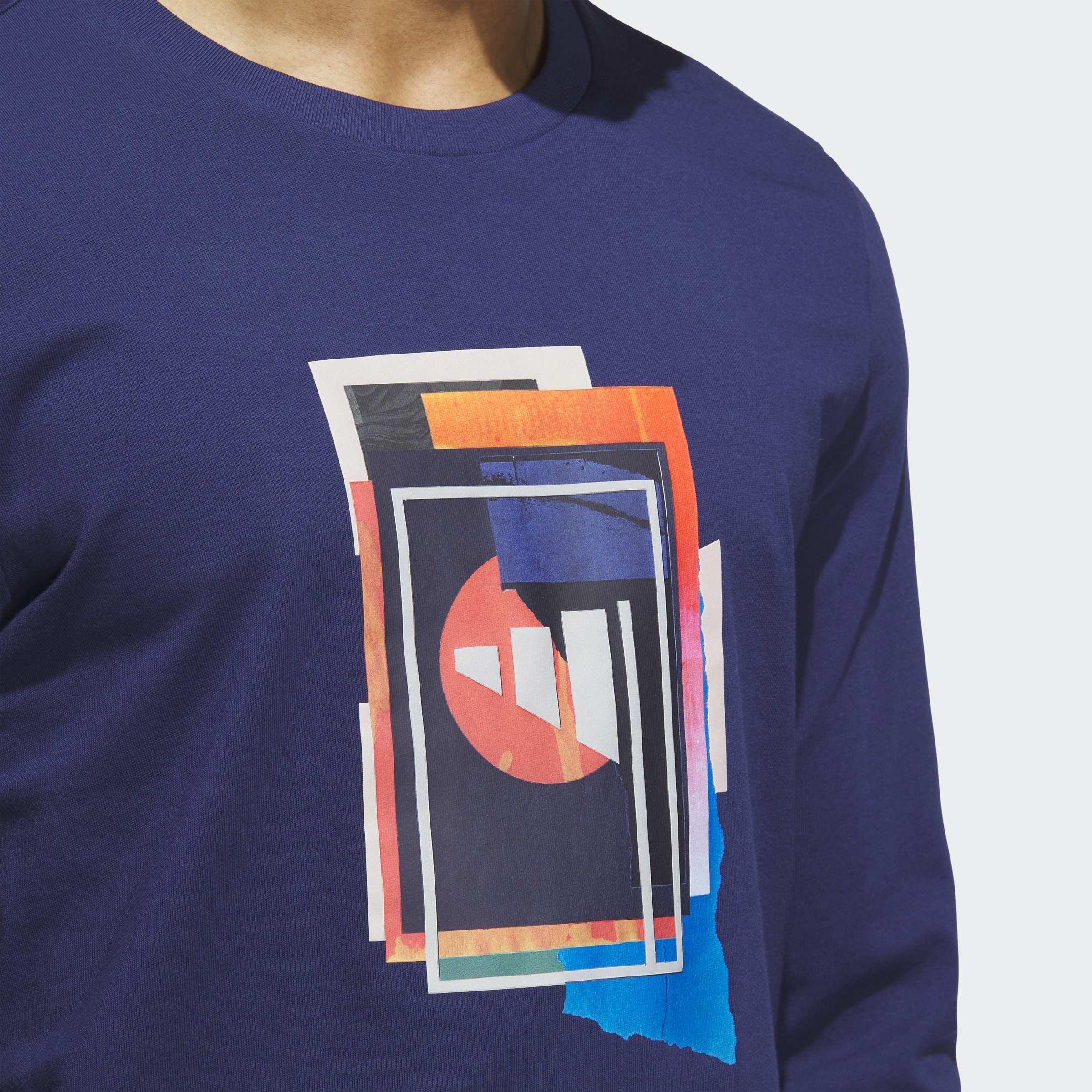 Beyond The Course Graphic Long Sleeve T-Shirt, Blue, A901_ONE, large image number 3