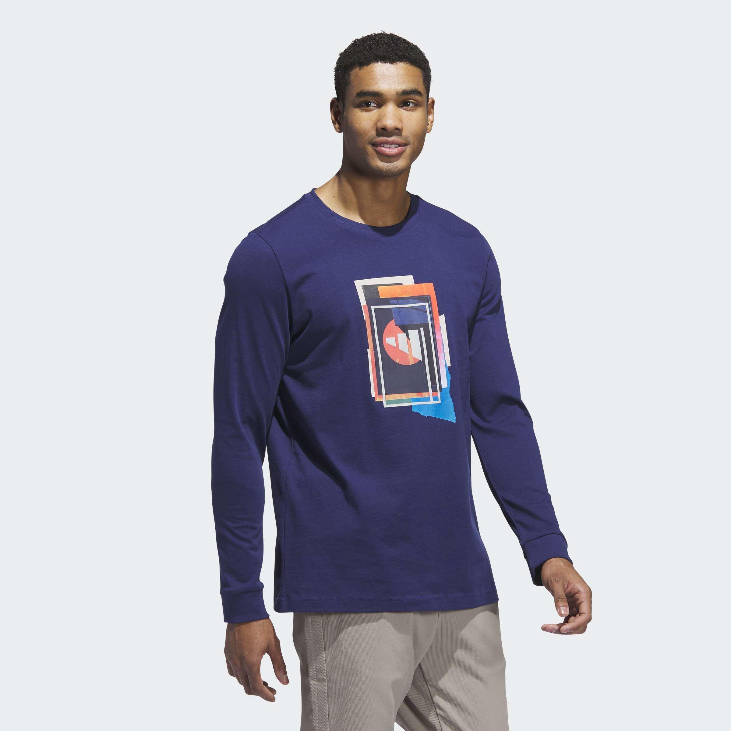 Beyond The Course Graphic Long Sleeve T-Shirt, Blue, A901_ONE, large image number 4