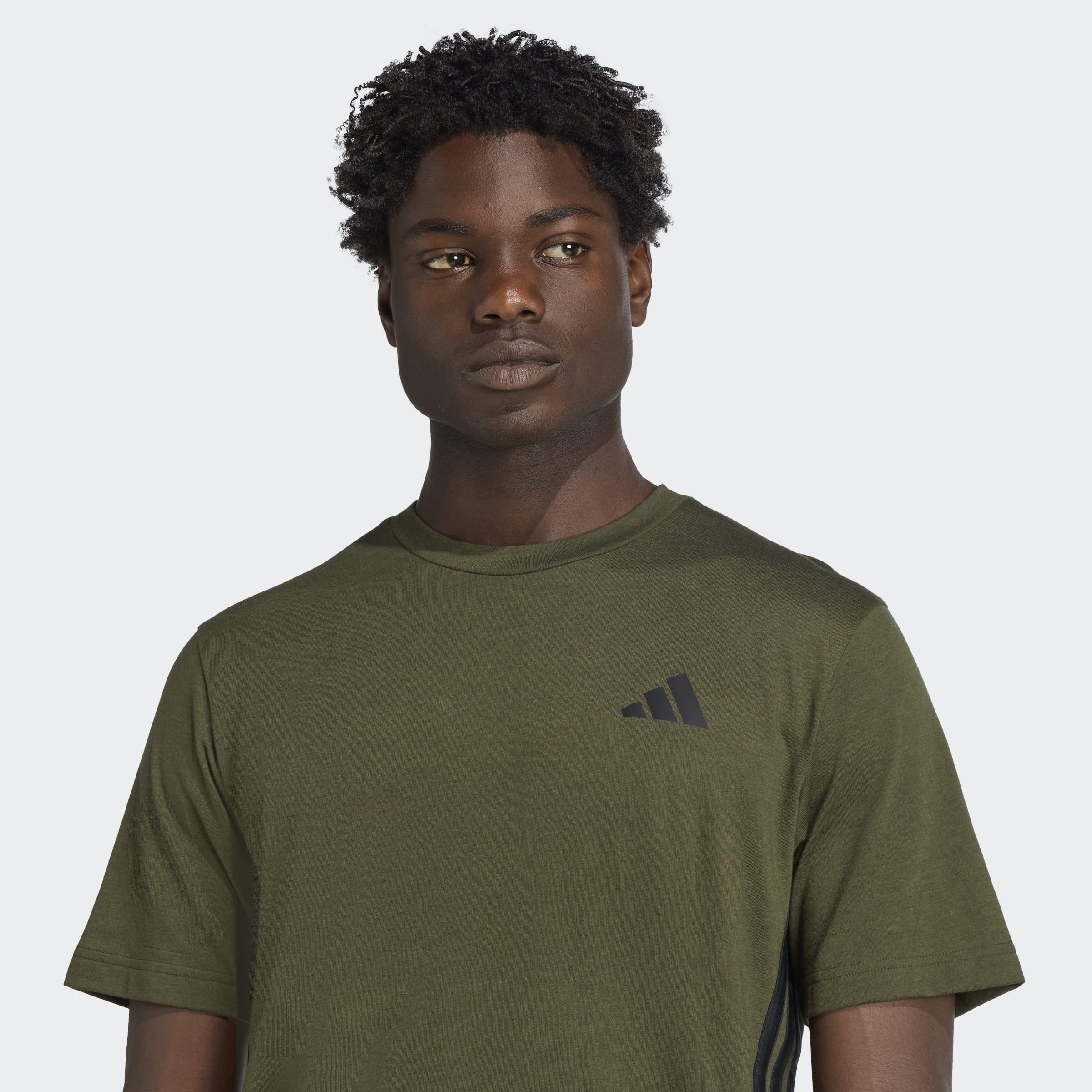Train Essentials Training Feelready 3-Stripes T-Shirt, Green, A901_ONE, large image number 2
