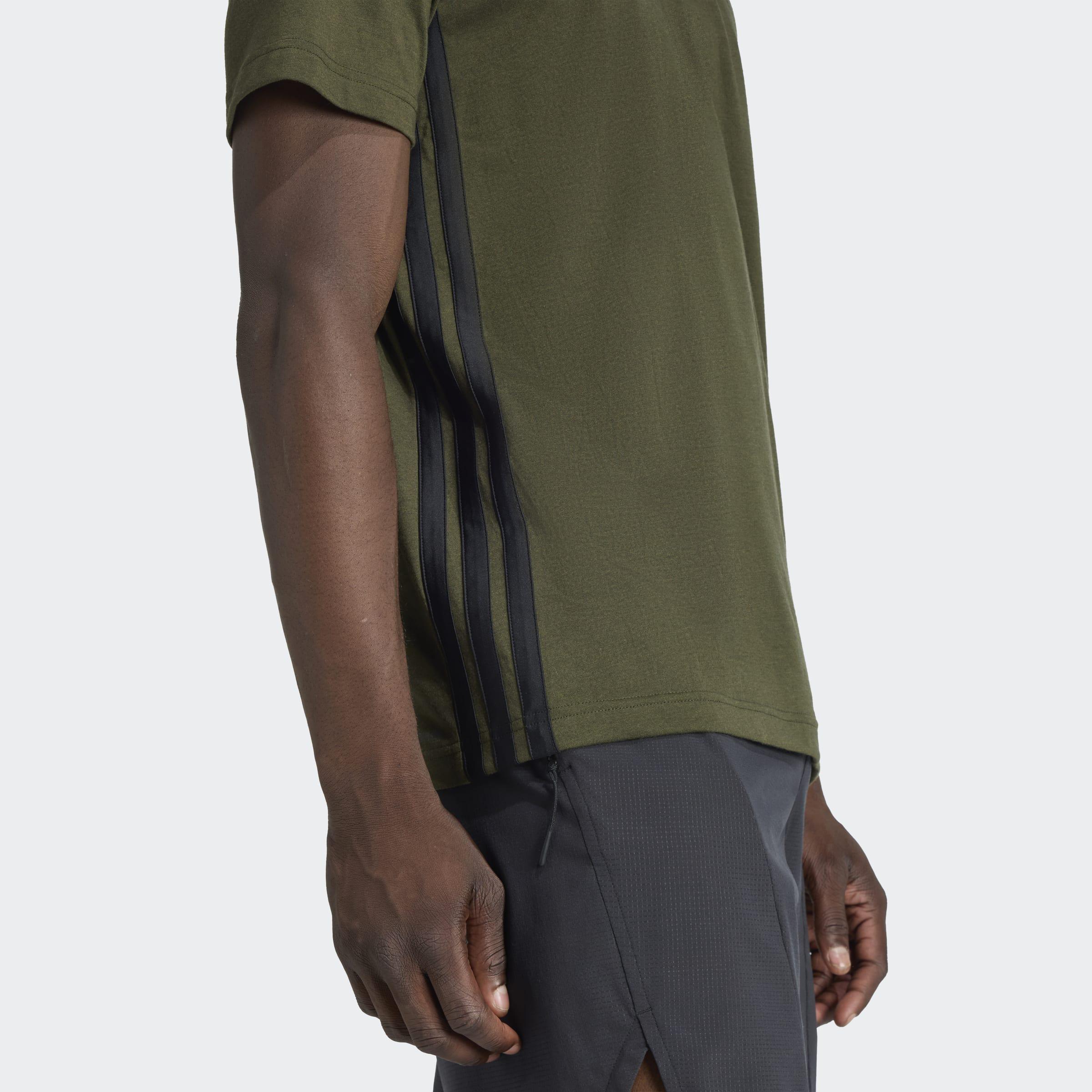 Train Essentials Training Feelready 3-Stripes T-Shirt, Green, A901_ONE, large image number 3
