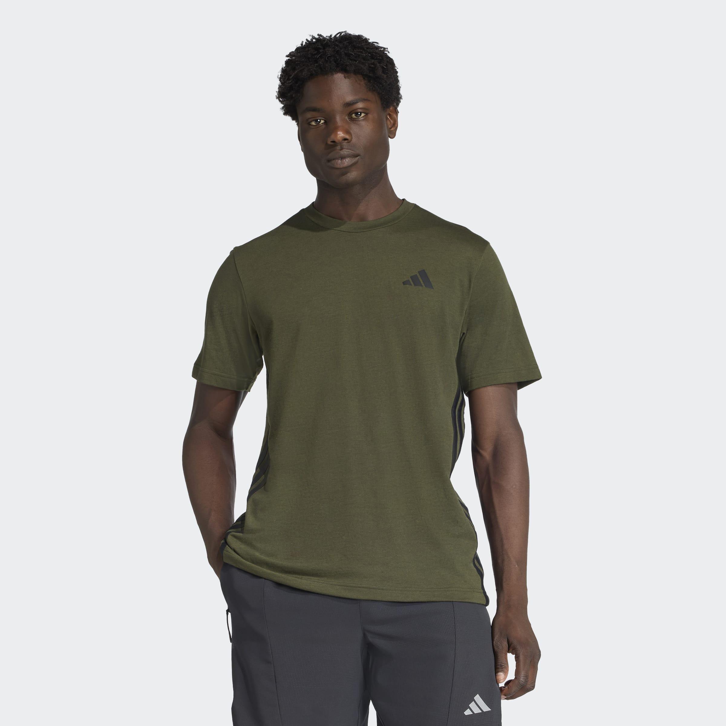 Train Essentials Training Feelready 3-Stripes T-Shirt, Green, A901_ONE, large image number 5